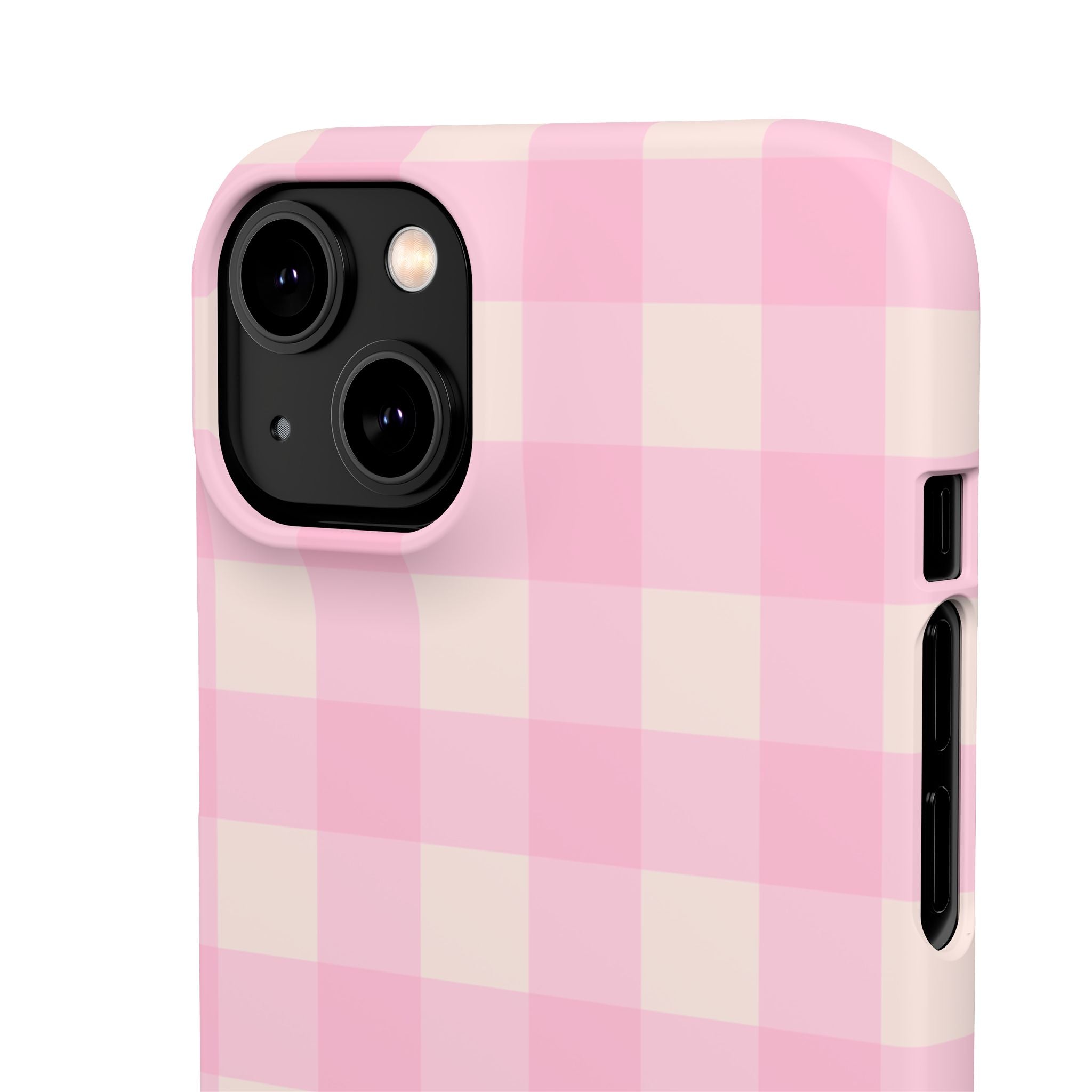 Pink Gingham Snap Phone Case - Cute Pastel Checkered iPhone Cover
