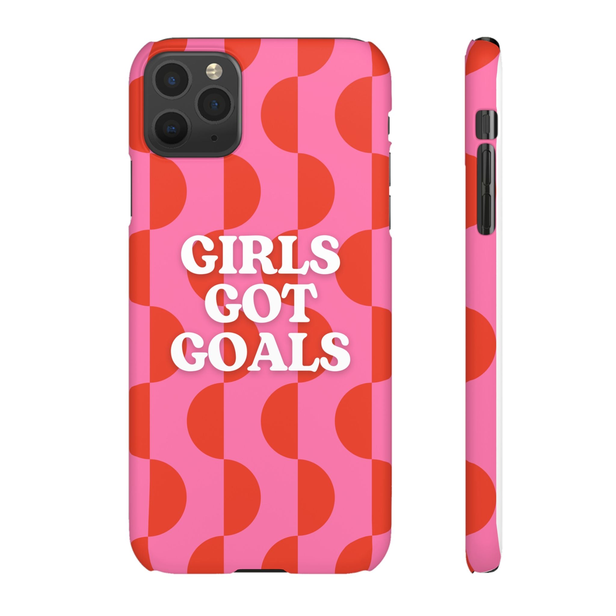 Girls Got Goals Phone Case - Retro Pink Red Motivational Snap Case