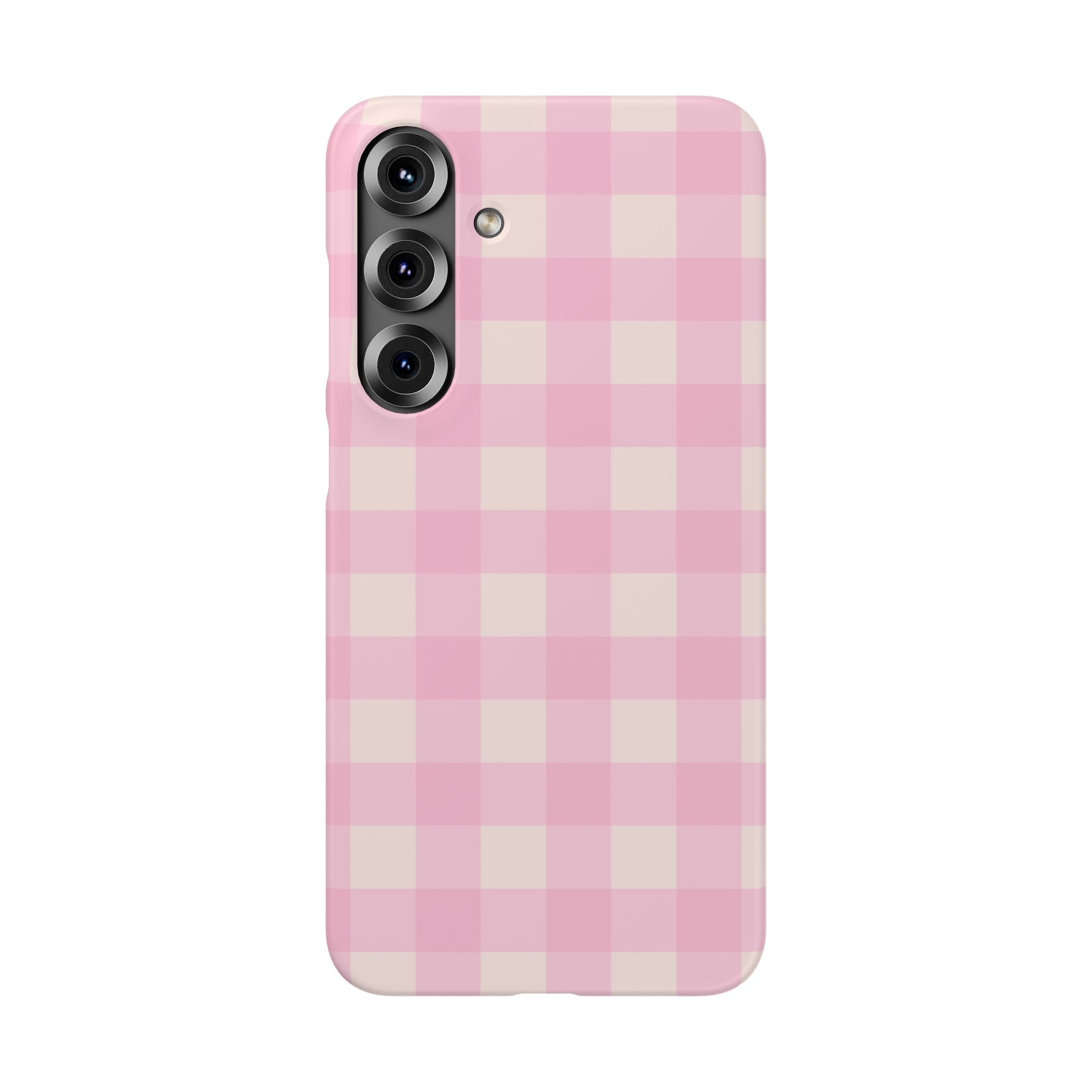 Pink Gingham Snap Phone Case - Cute Pastel Checkered iPhone Cover
