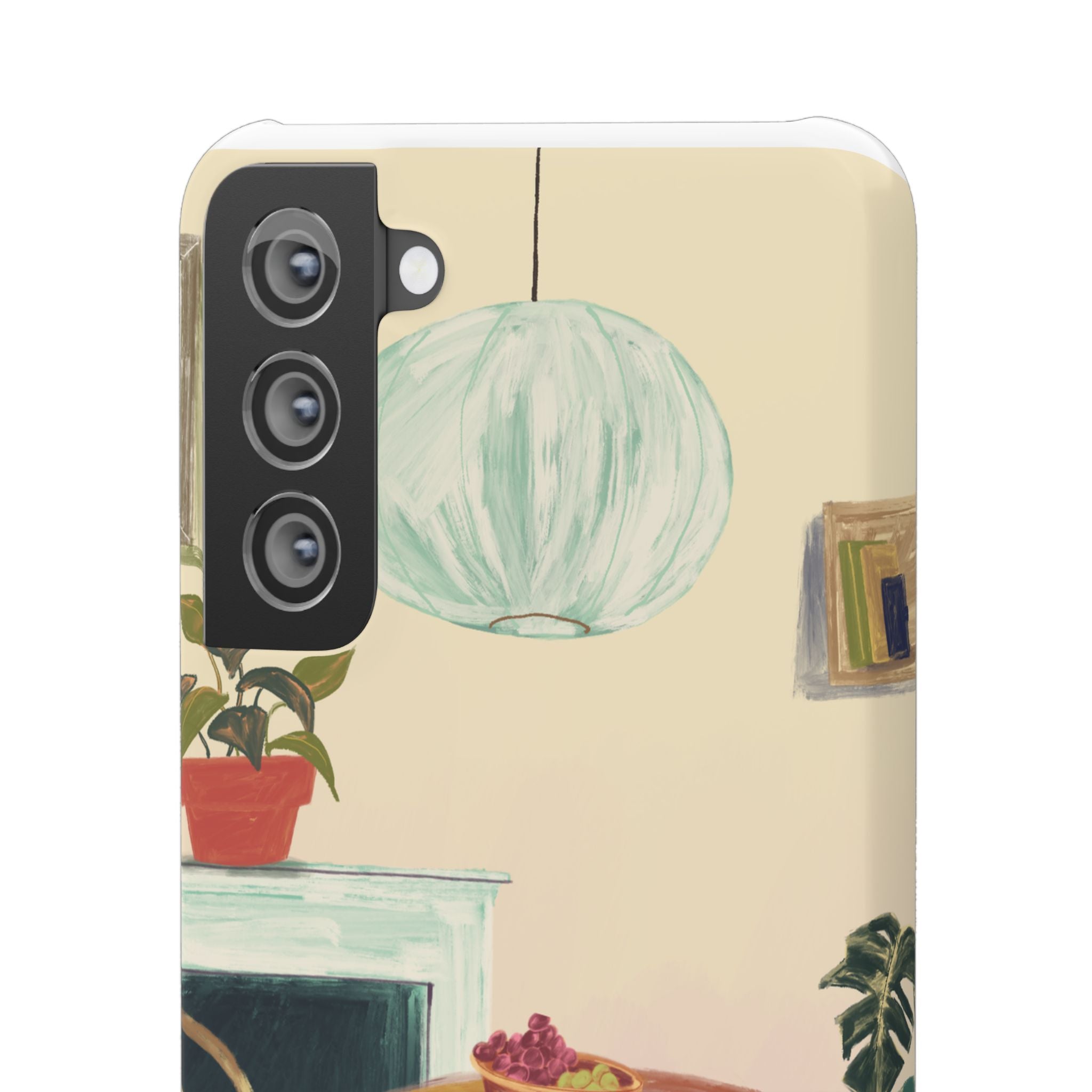 Vintage Bistro Phone Case — Cozy Cafe Interior Illustration Snap Case