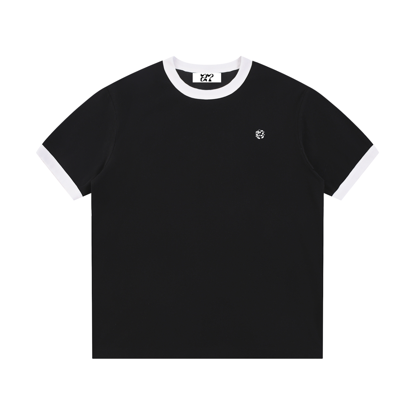 Contrast Edge Ribbed Crewneck T-Shirt