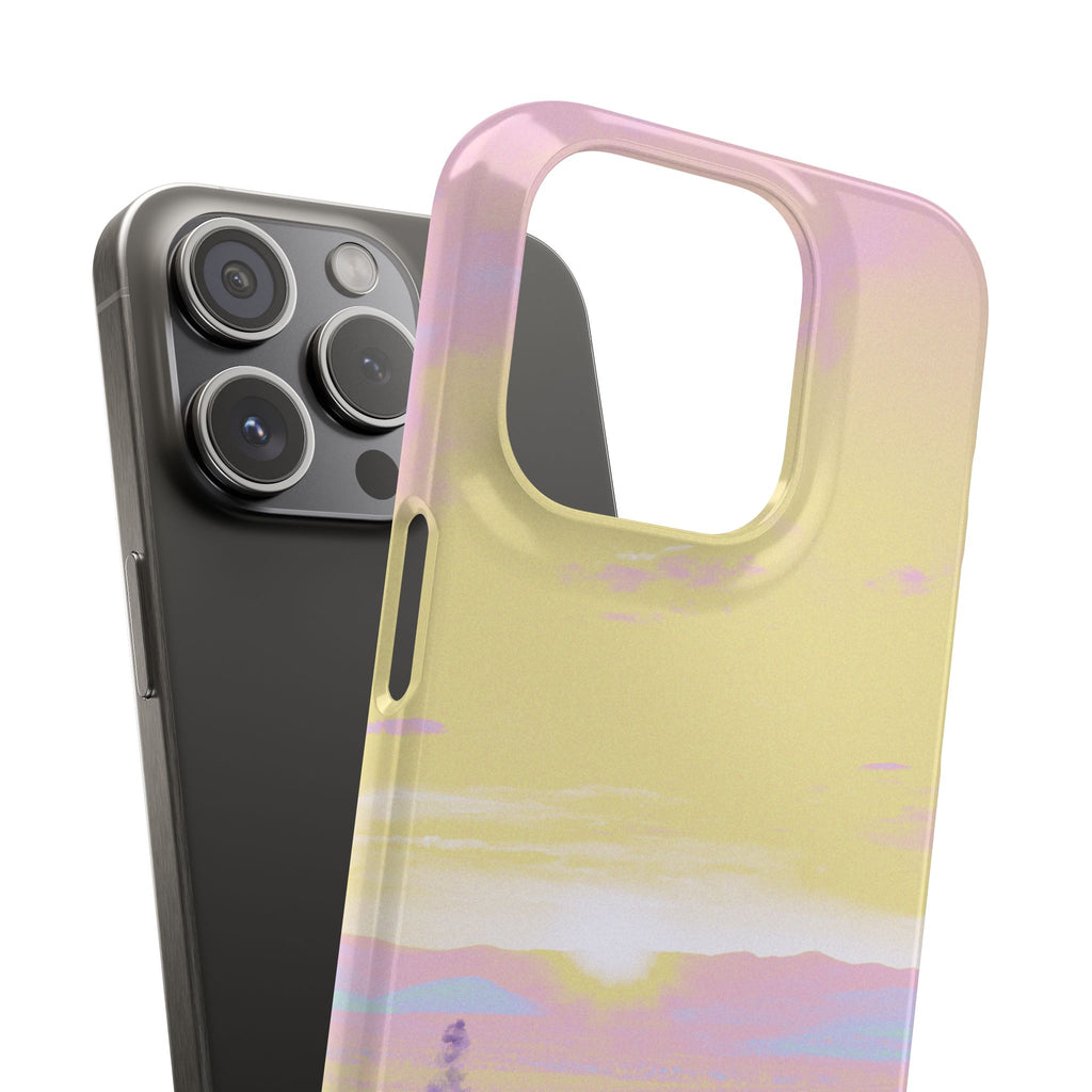 Pastel Lavender Field Phone Case — Sunset Sky Snap Case