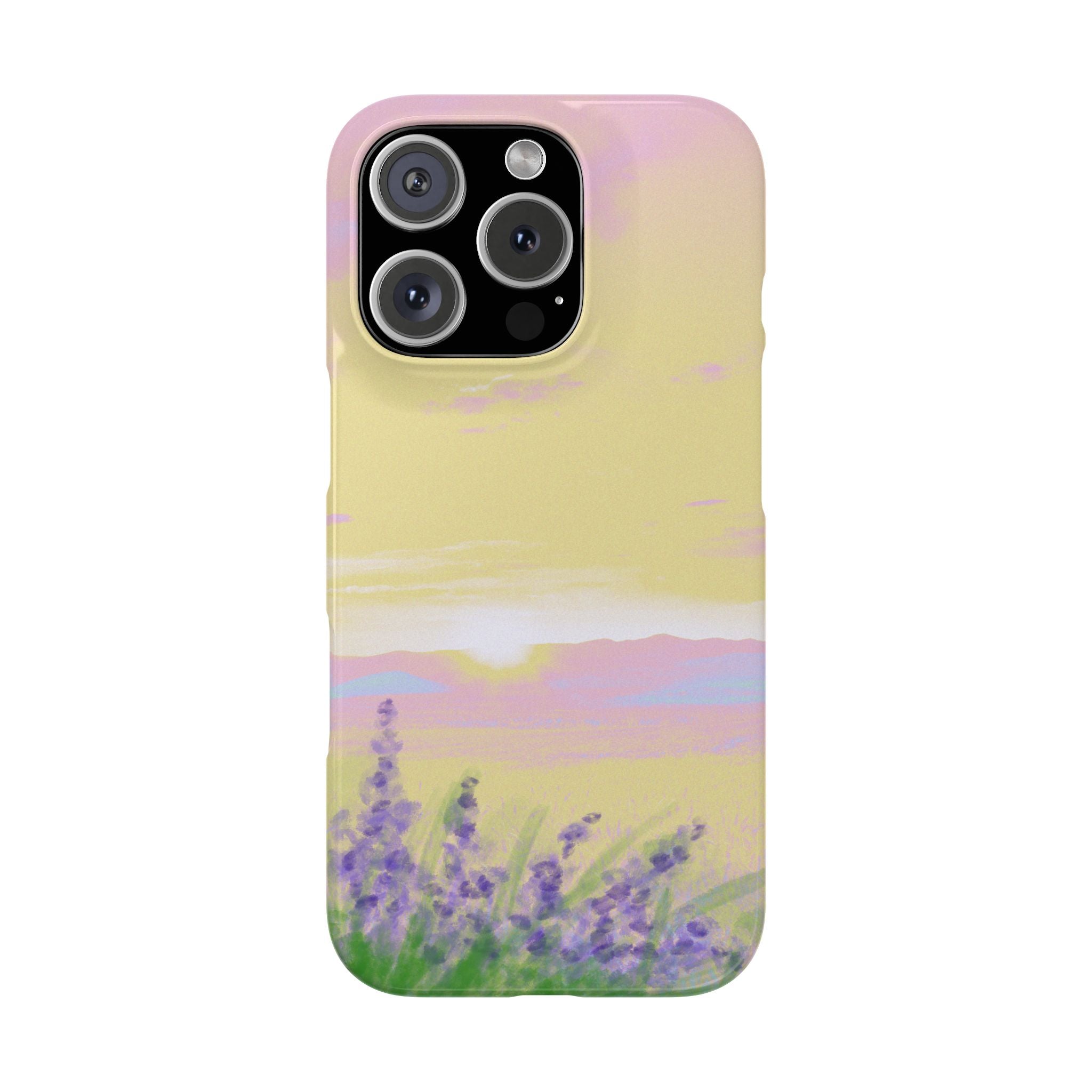 Pastel Lavender Field Phone Case — Sunset Sky Snap Case