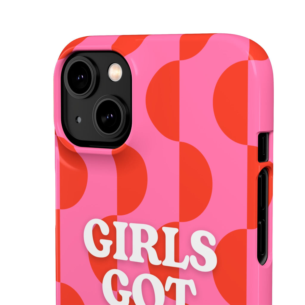 Girls Got Goals Phone Case - Retro Pink Red Motivational Snap Case