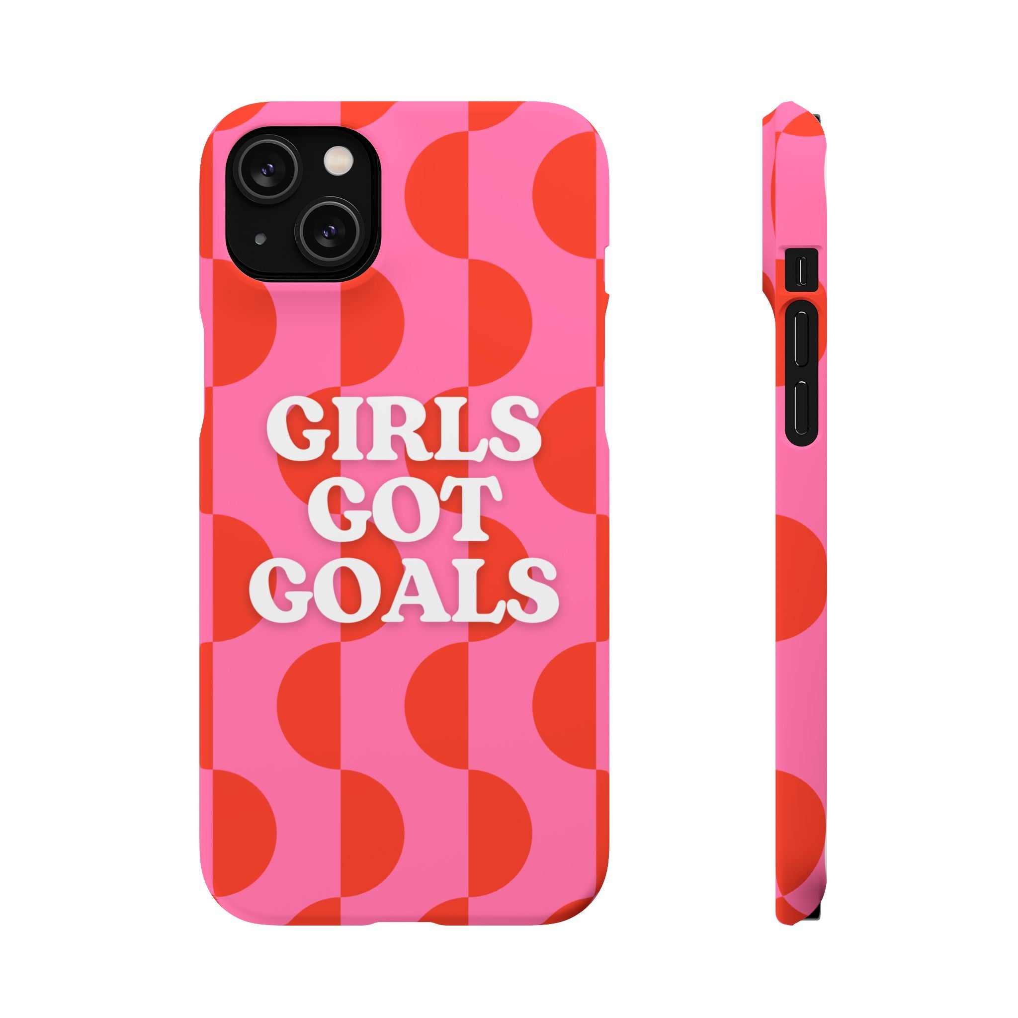 Girls Got Goals Phone Case - Retro Pink Red Motivational Snap Case