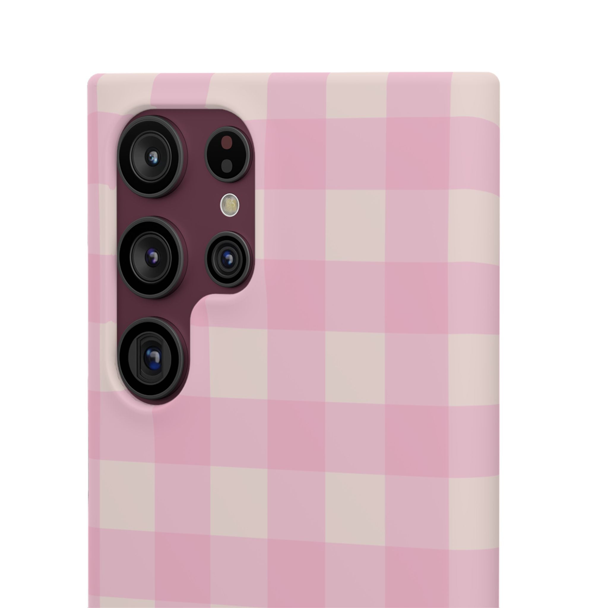 Pink Gingham Snap Phone Case - Cute Pastel Checkered iPhone Cover