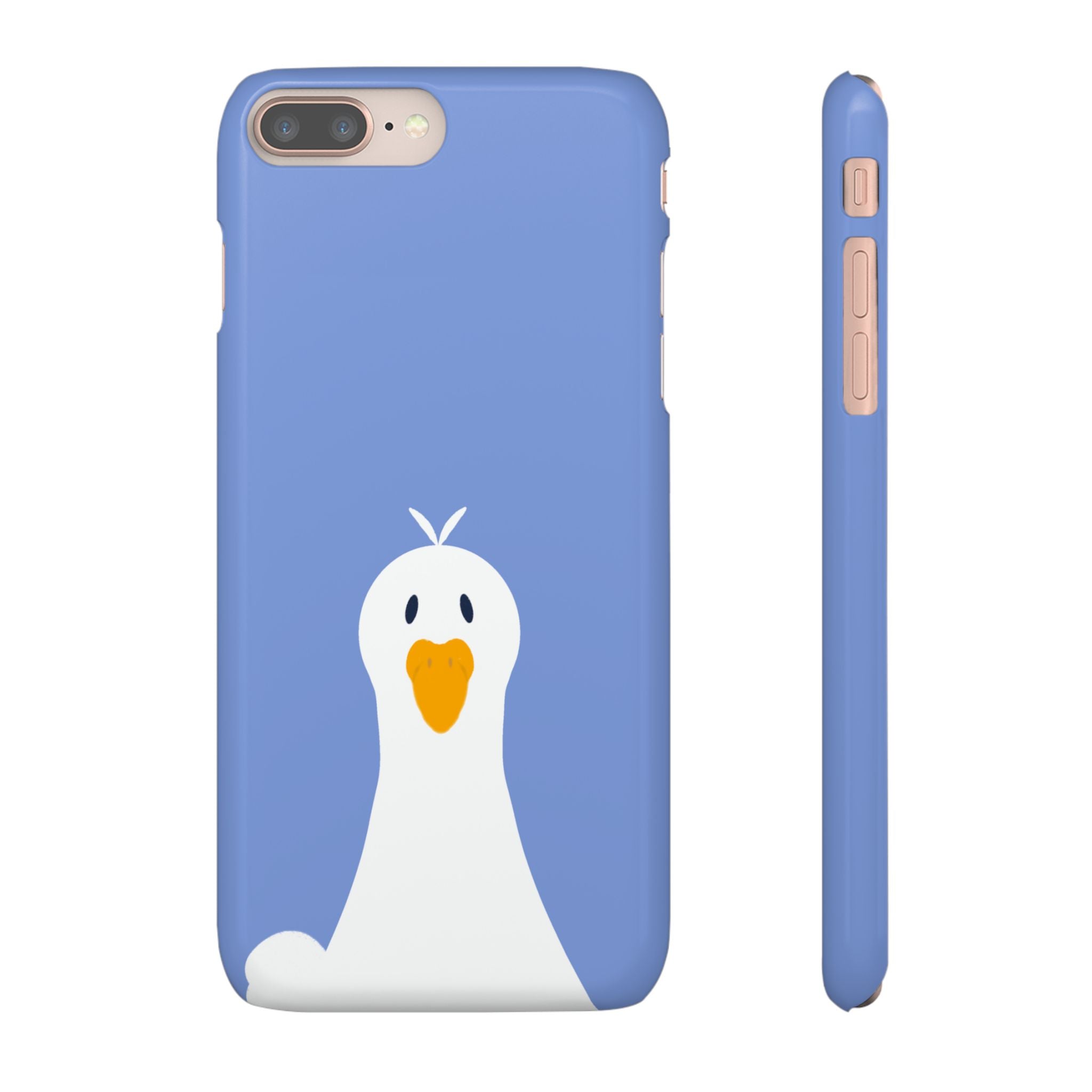 Cute Goose Phone Case – Blue Snap Phone Cover with Whimsical Bird Design