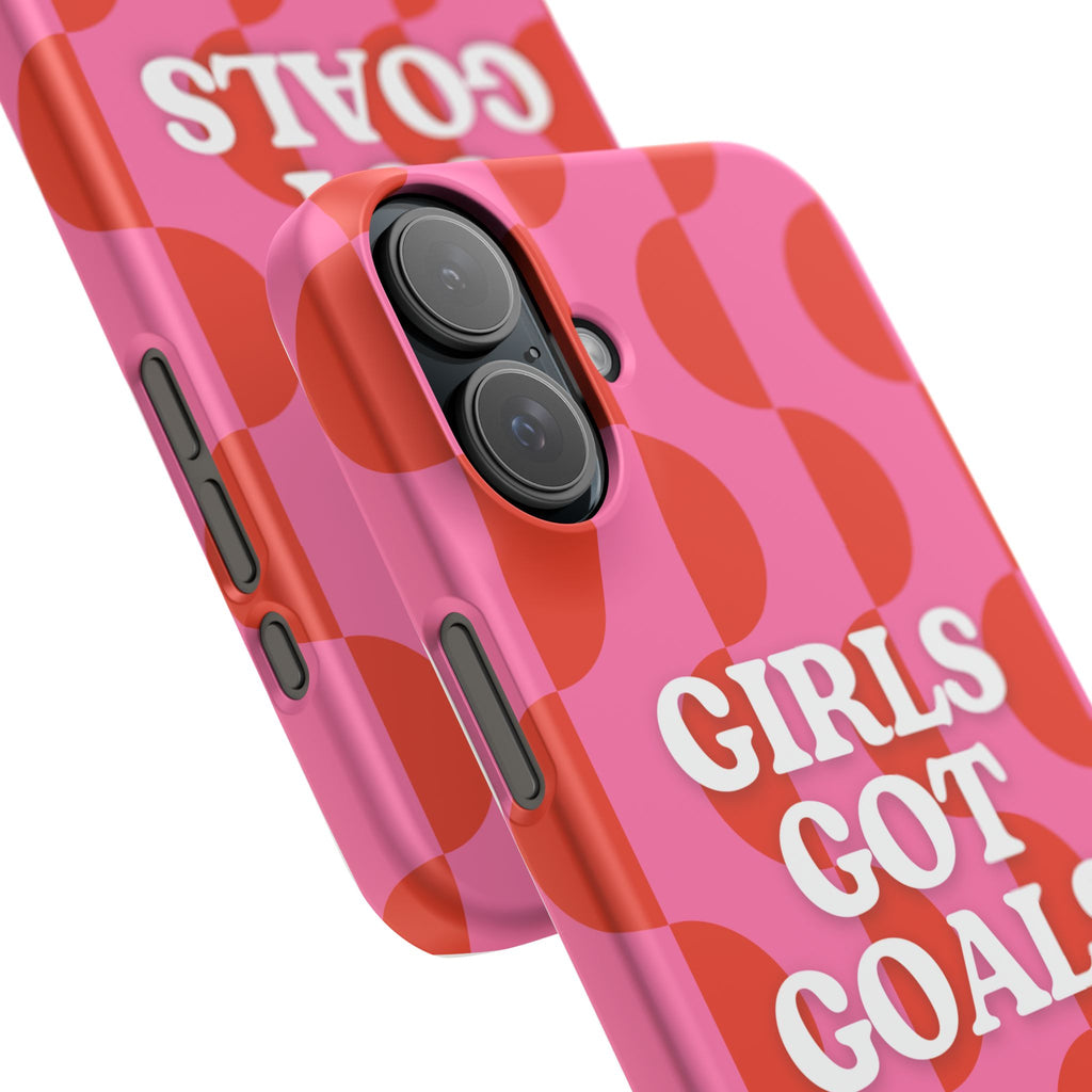 Girls Got Goals Phone Case - Retro Pink Red Motivational Snap Case