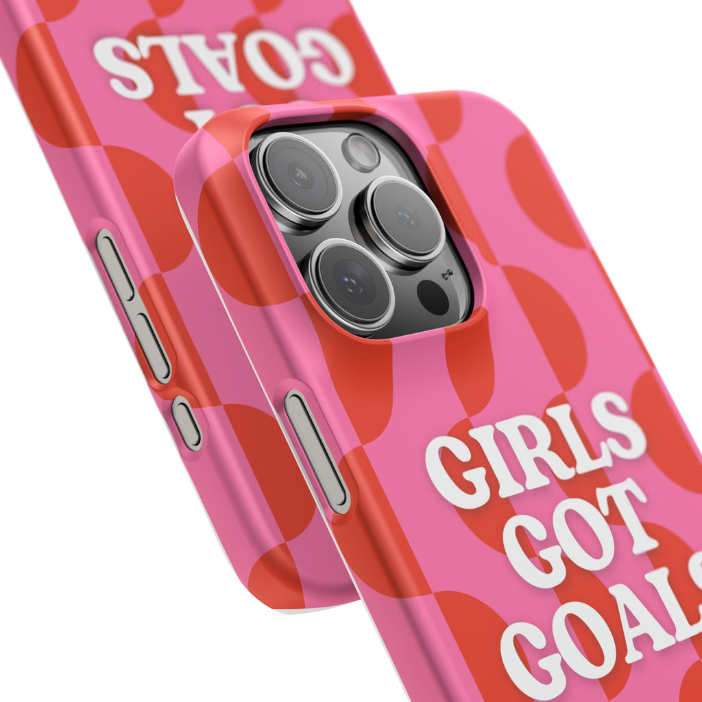 Girls Got Goals Phone Case - Retro Pink Red Motivational Snap Case