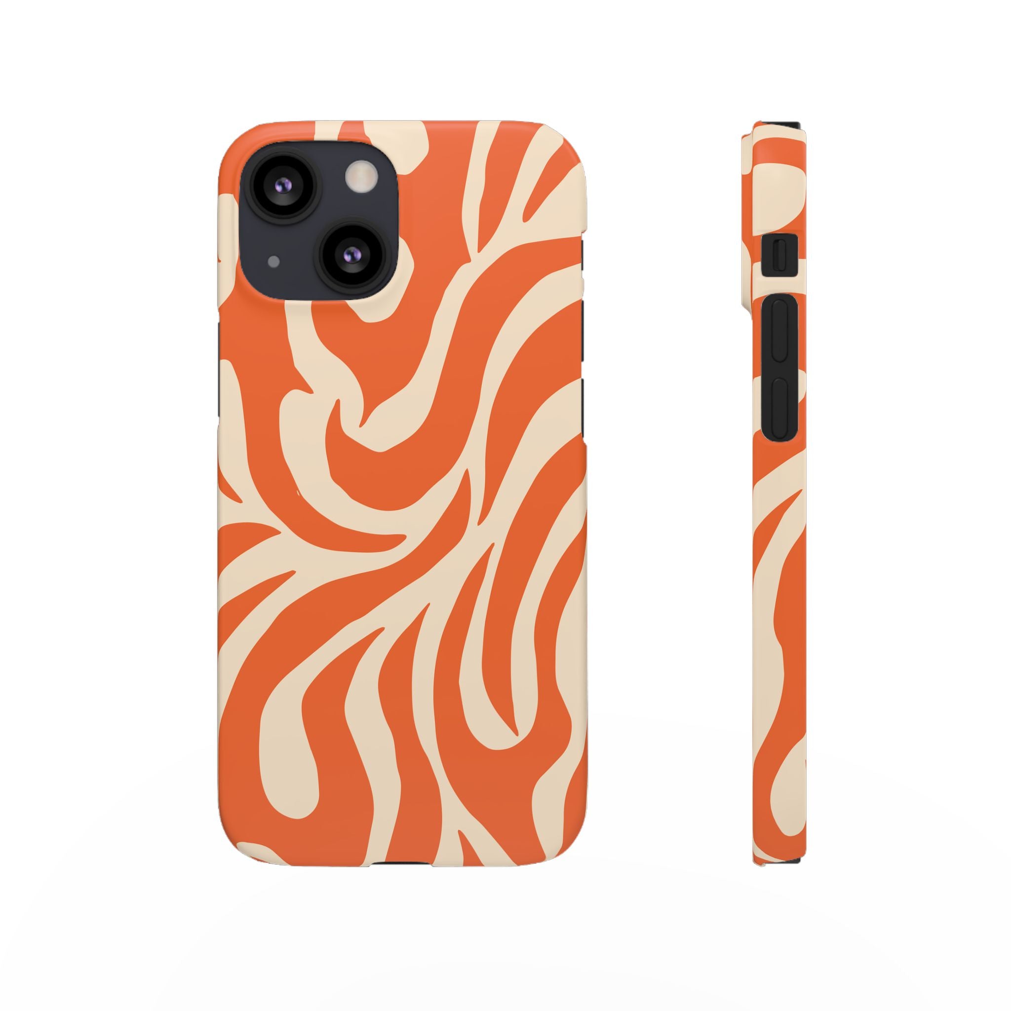 Orange Swirl Phone Case — Retro Abstract iPhone Snap Case