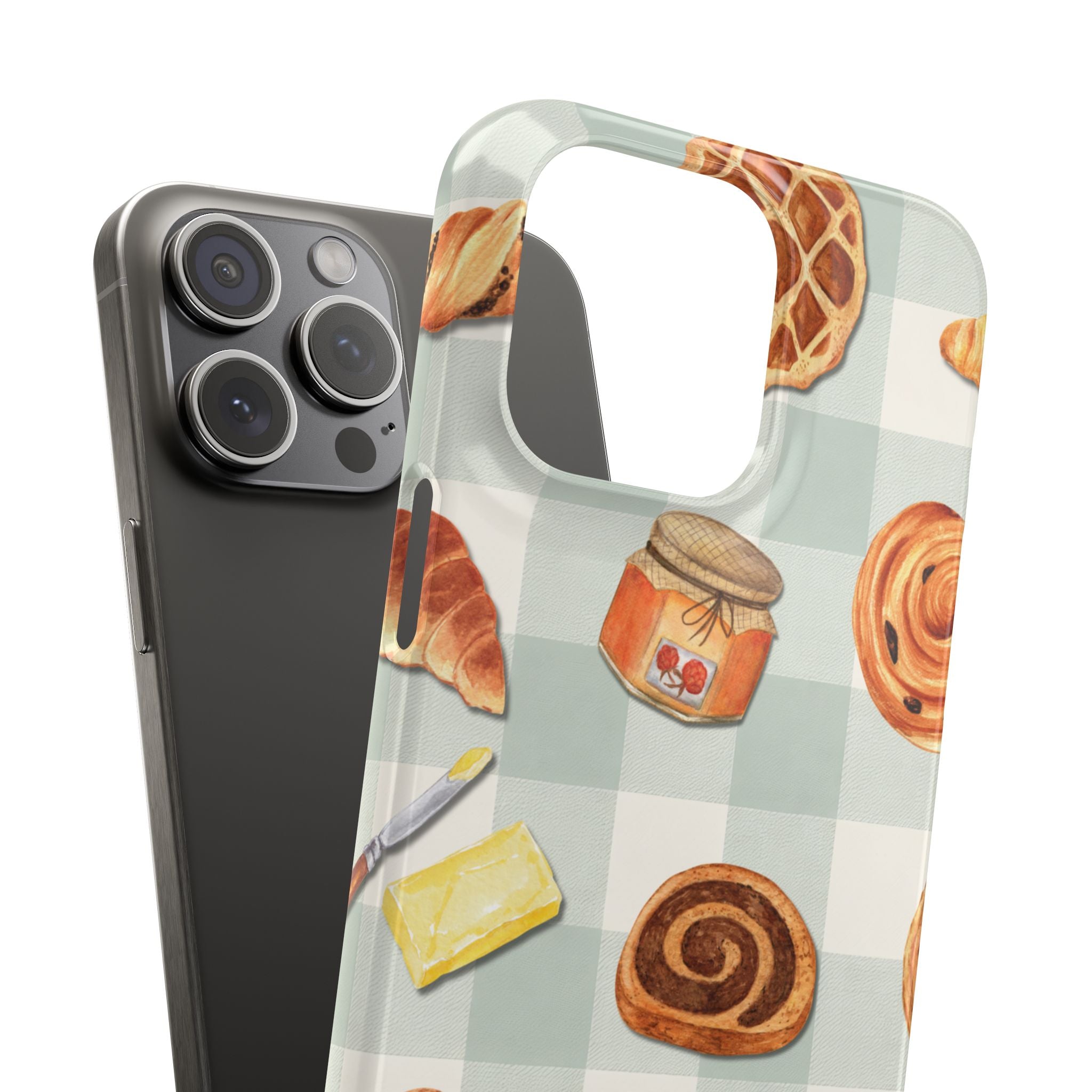 Bakery Breakfast Phone Case — Cute Pastry Pattern Snap Case