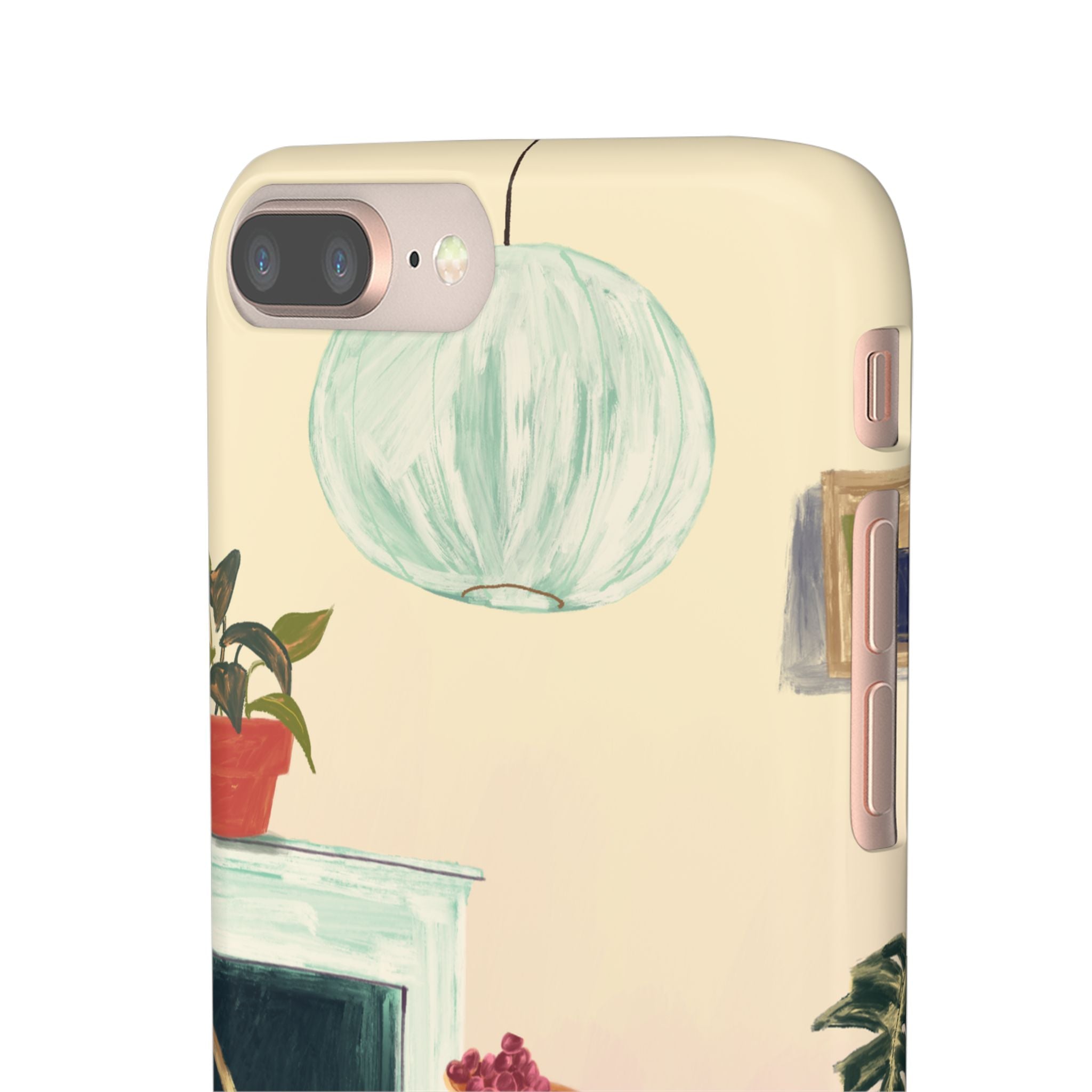 Vintage Bistro Phone Case — Cozy Cafe Interior Illustration Snap Case