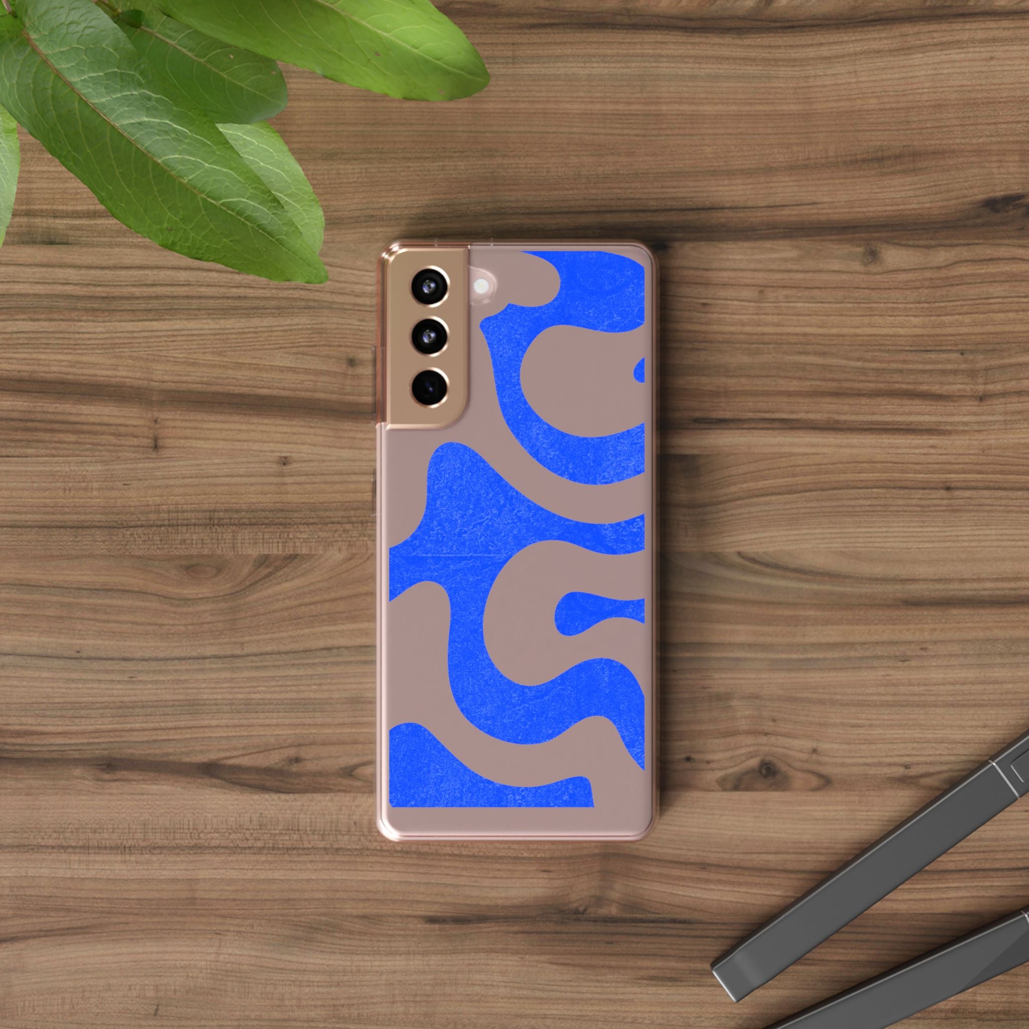 Copy of Abstract Blue Wave Clear Phone Case