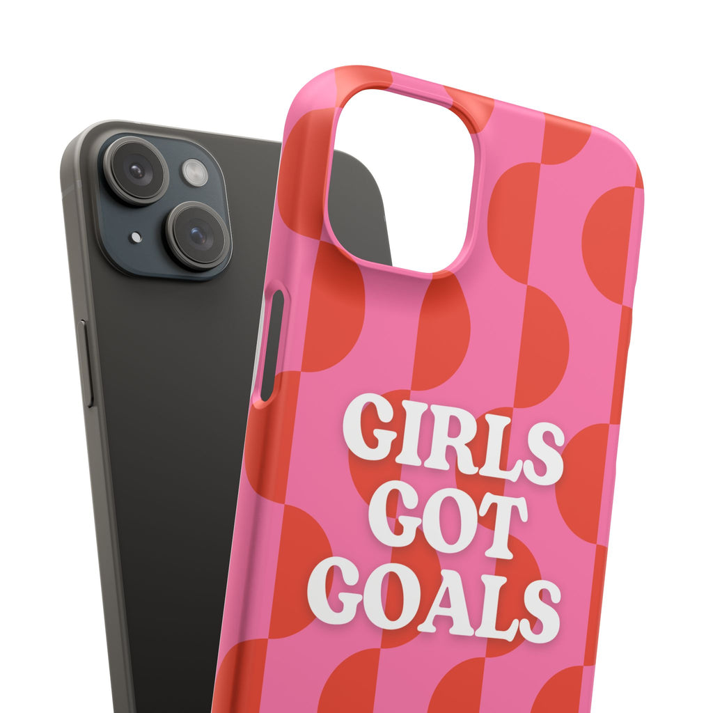 Girls Got Goals Phone Case - Retro Pink Red Motivational Snap Case