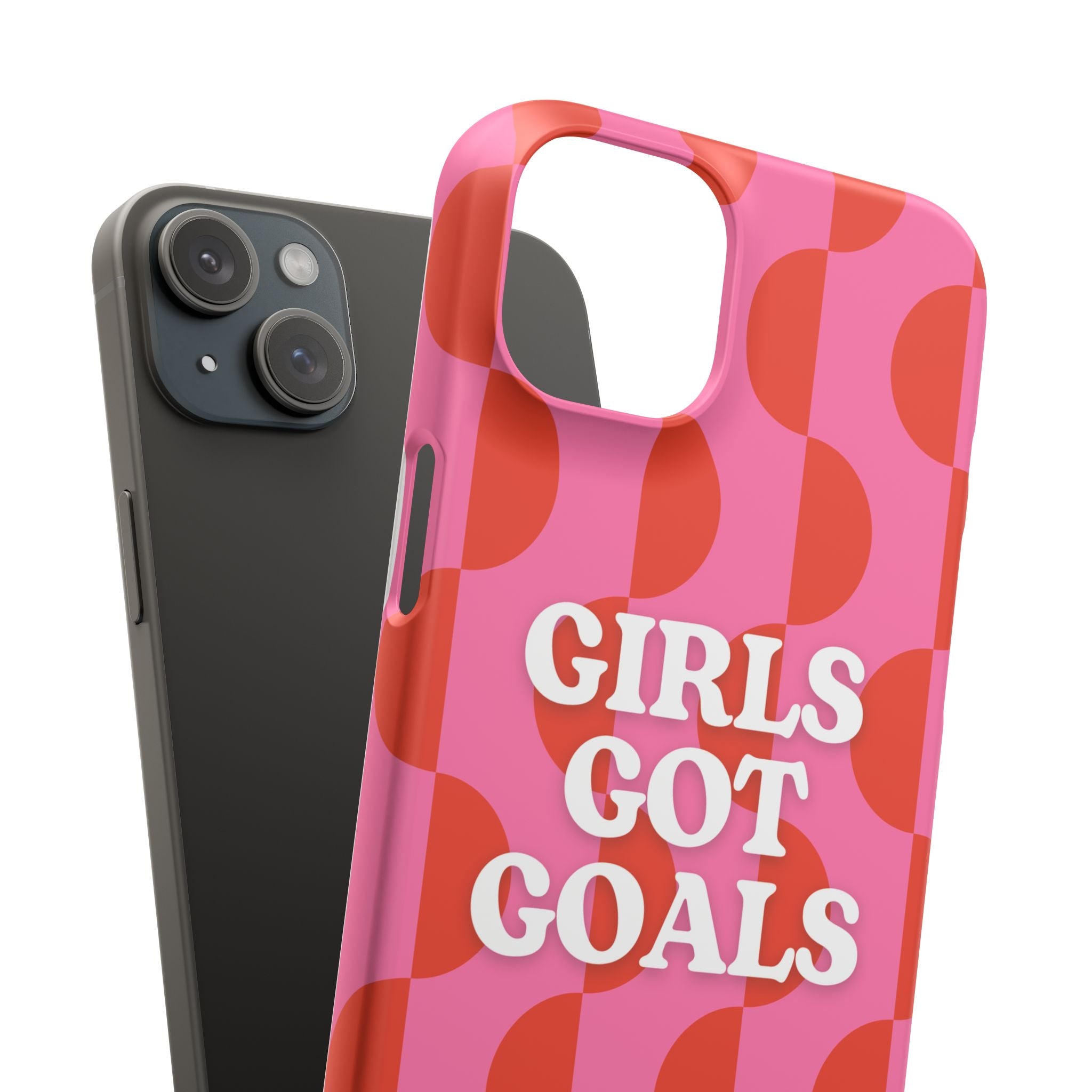 Girls Got Goals Phone Case - Retro Pink Red Motivational Snap Case