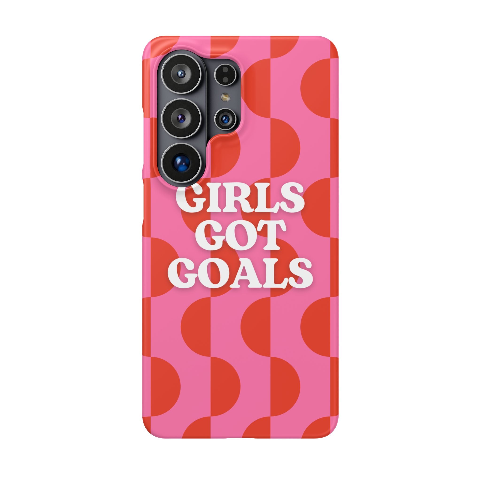 Girls Got Goals Phone Case - Retro Pink Red Motivational Snap Case