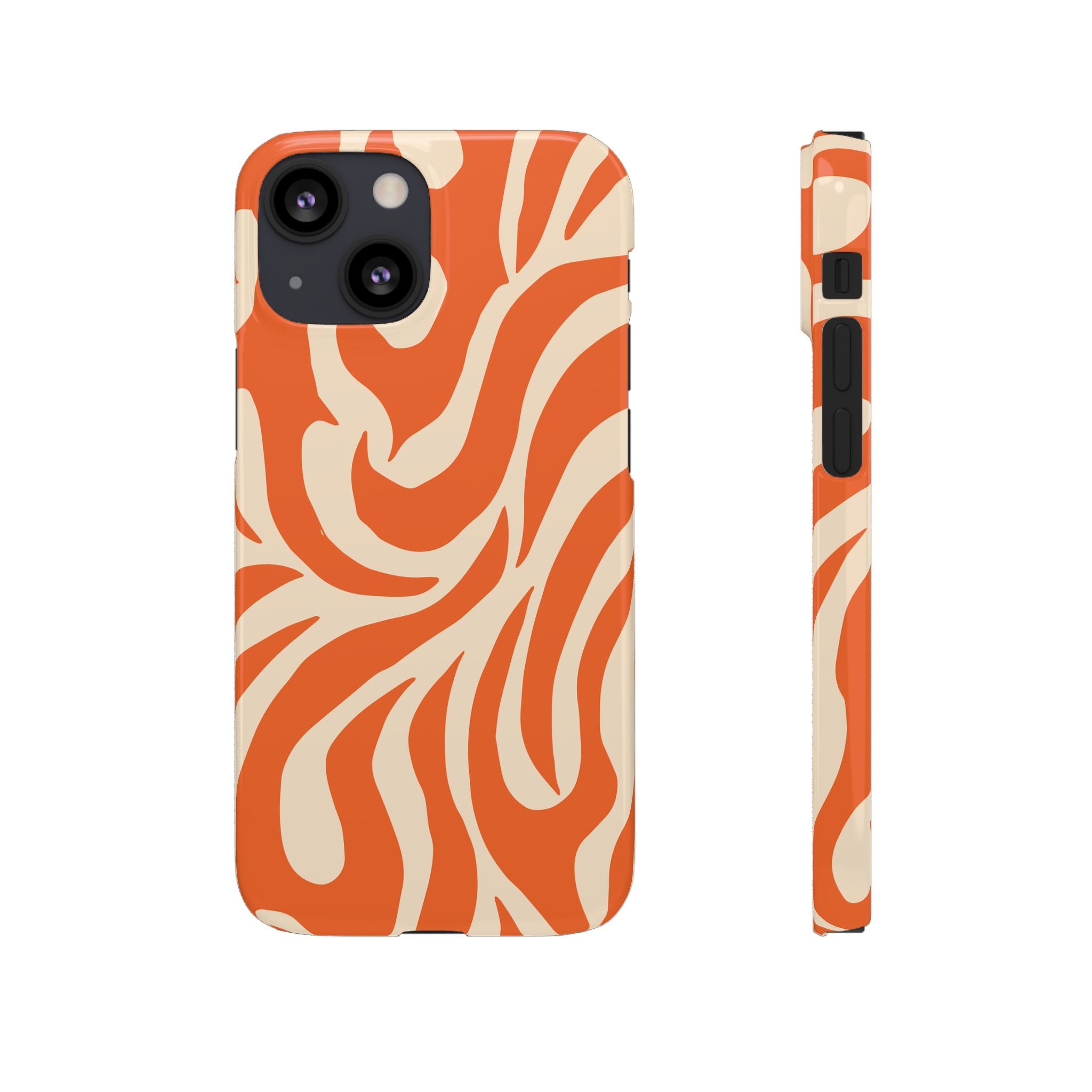 Orange Swirl Phone Case — Retro Abstract iPhone Snap Case