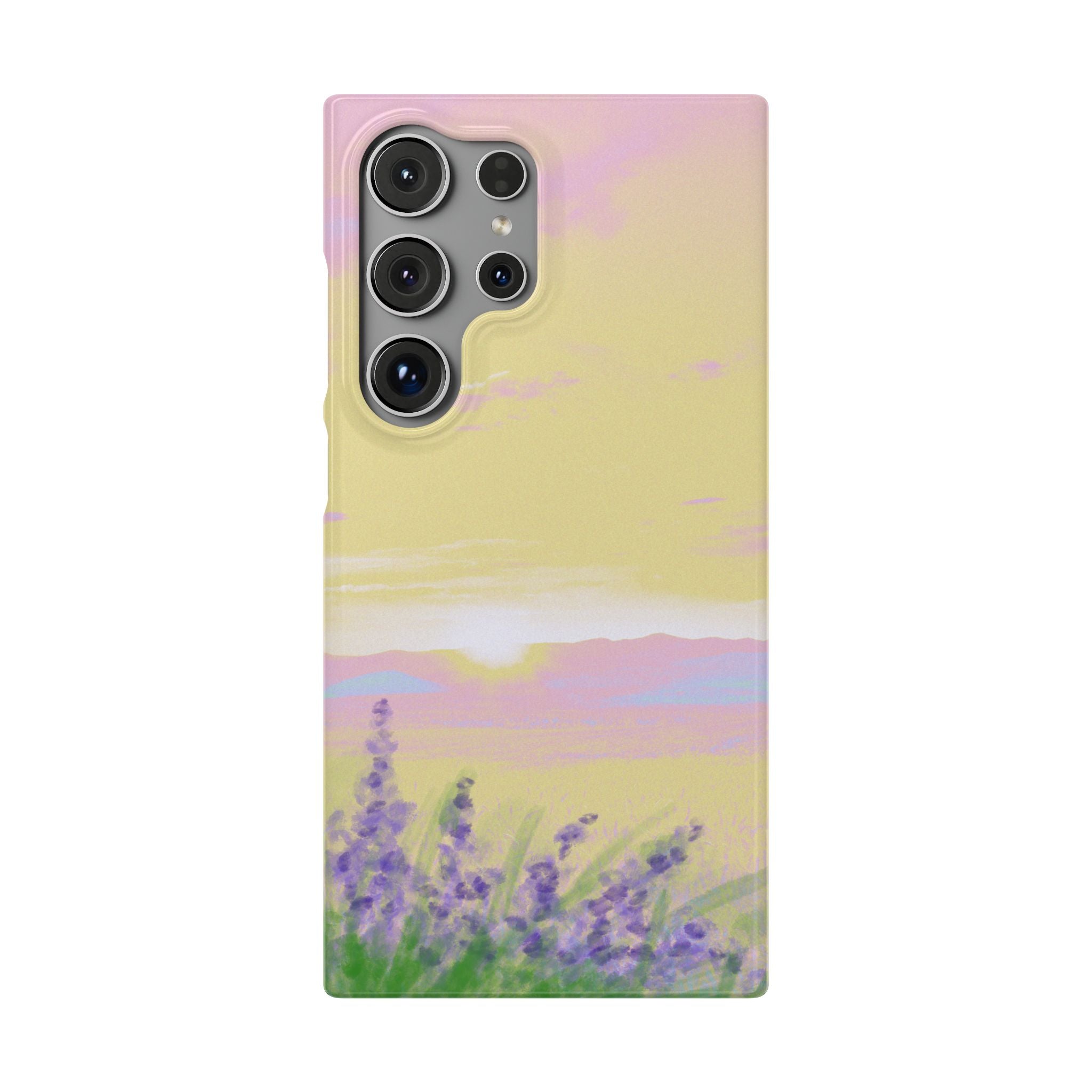 Pastel Lavender Field Phone Case — Sunset Sky Snap Case