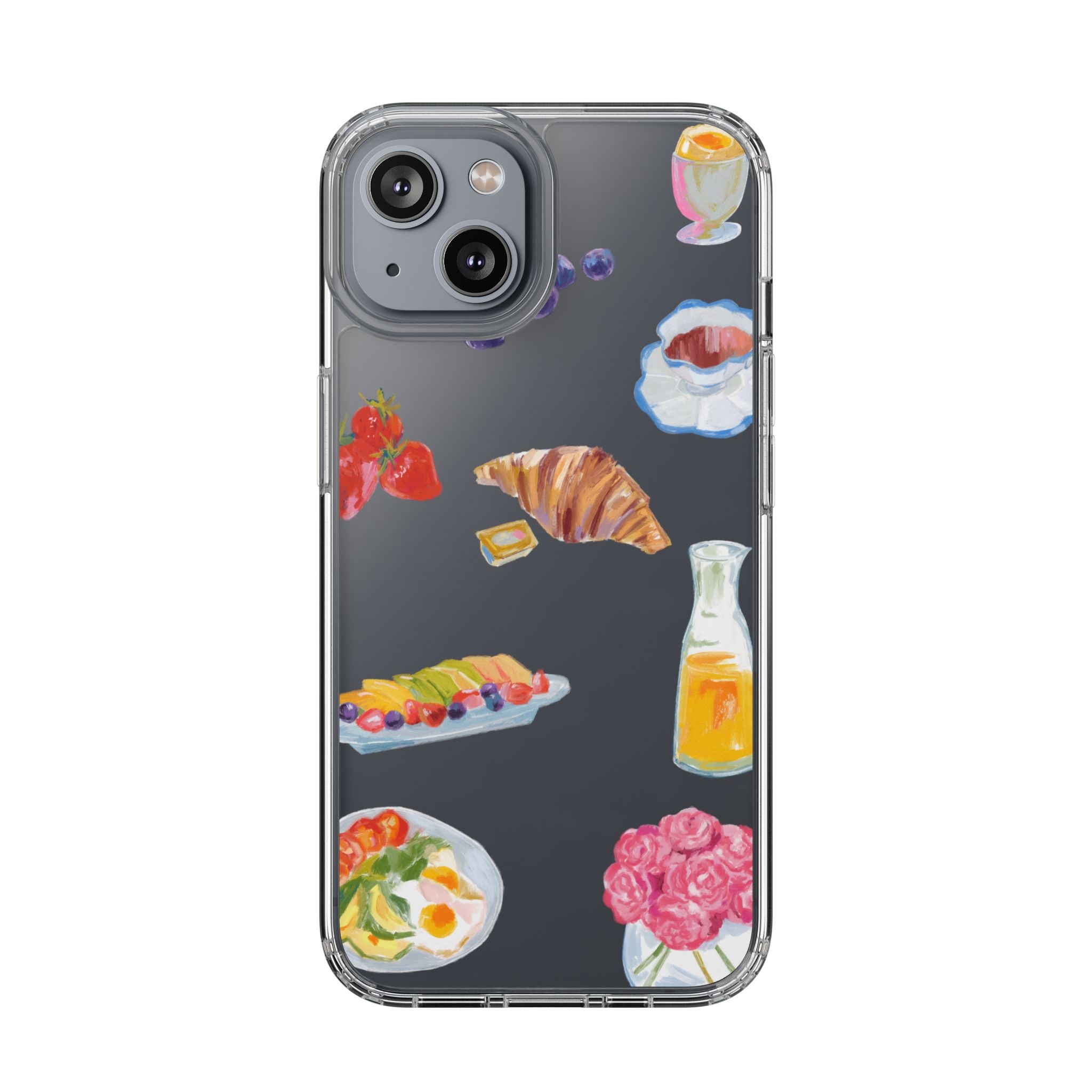 Clear Phone Case — Breakfast Pastries & Brunch Icons Clear Case
