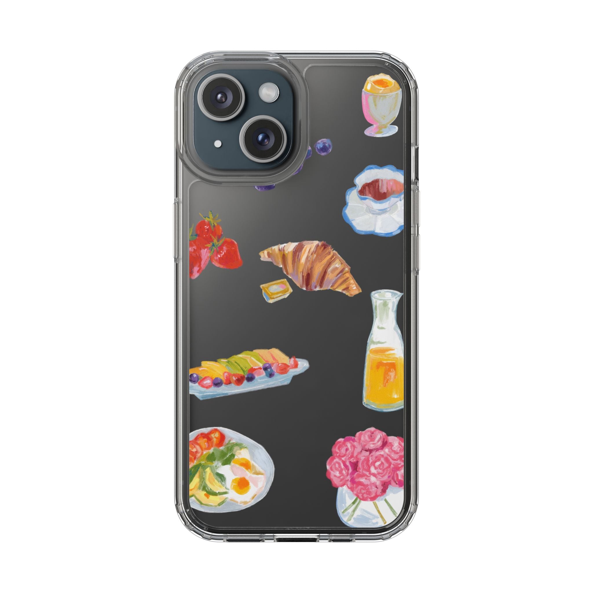 Clear Phone Case — Breakfast Pastries & Brunch Icons Clear Case