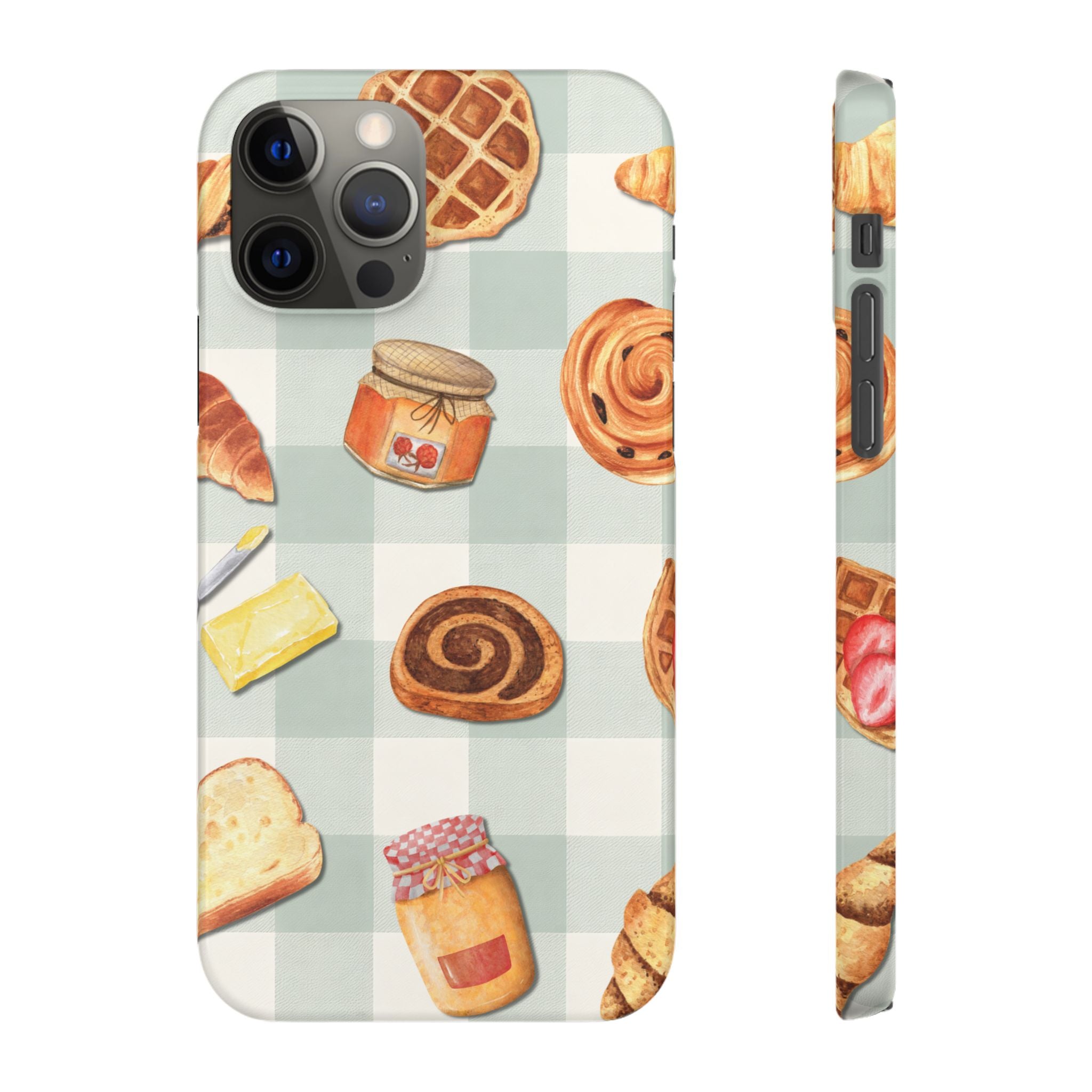 Bakery Breakfast Phone Case — Cute Pastry Pattern Snap Case