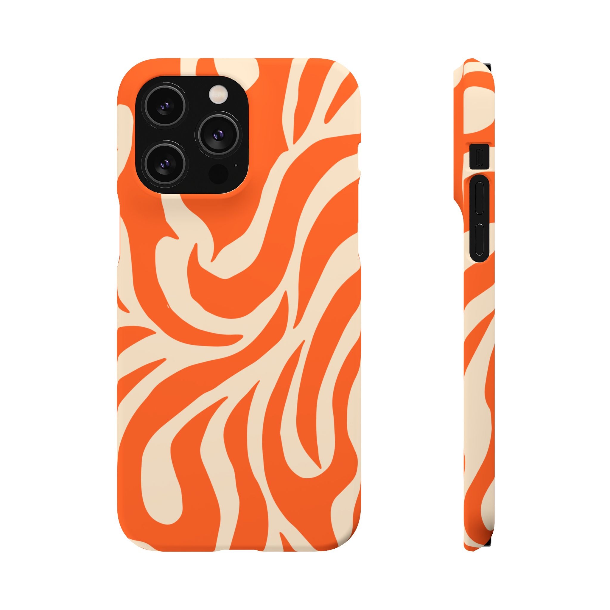 Orange Swirl Phone Case — Retro Abstract iPhone Snap Case
