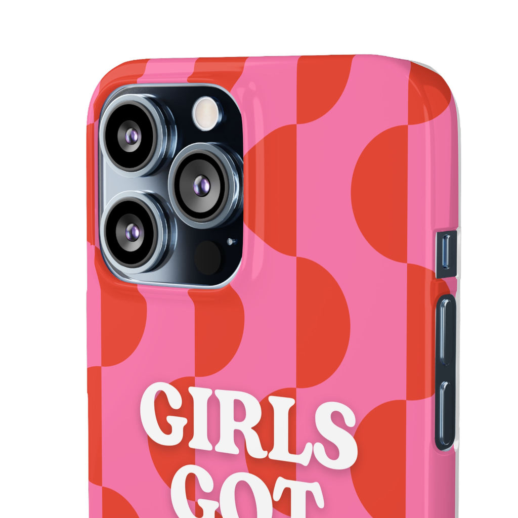 Girls Got Goals Phone Case - Retro Pink Red Motivational Snap Case