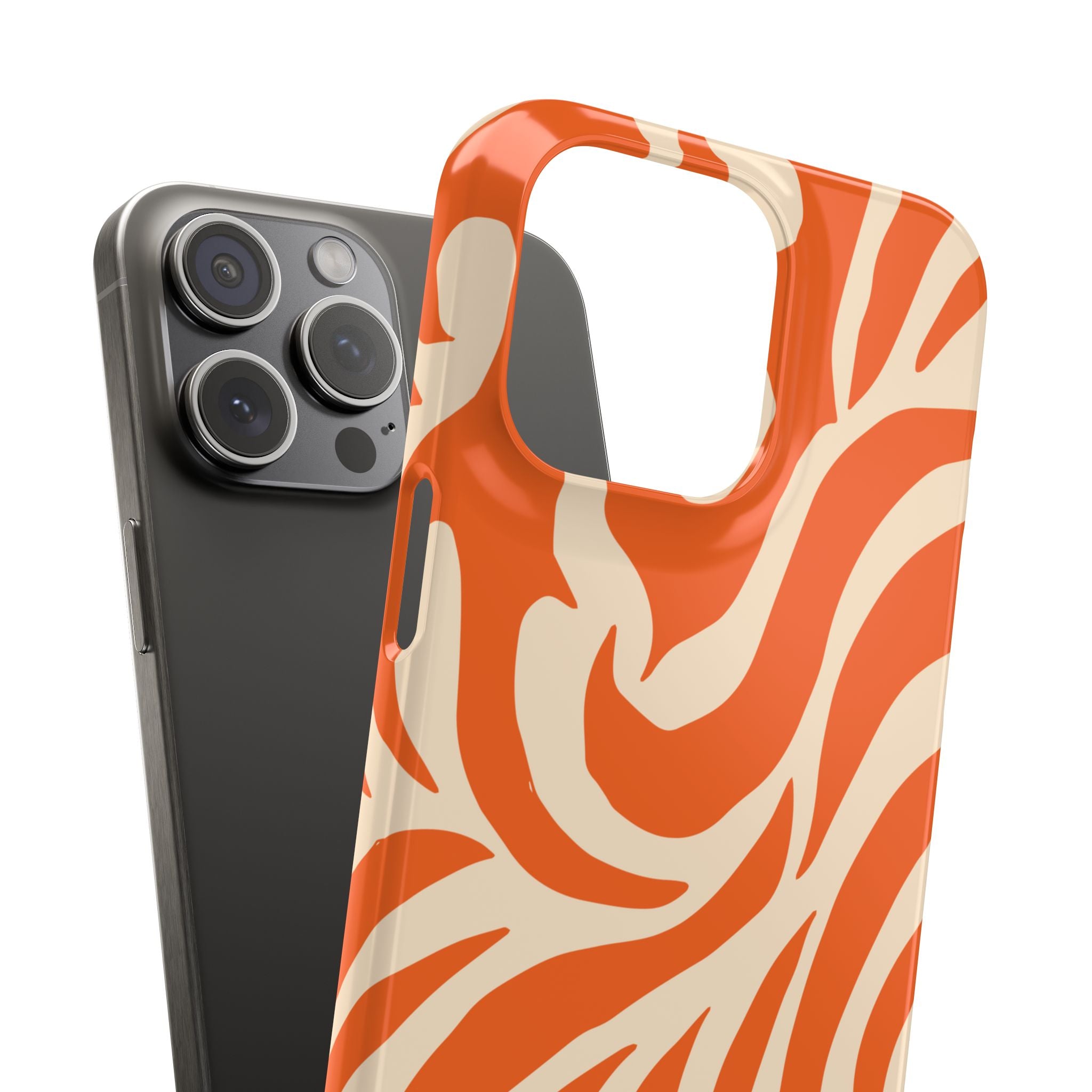 Orange Swirl Phone Case — Retro Abstract iPhone Snap Case