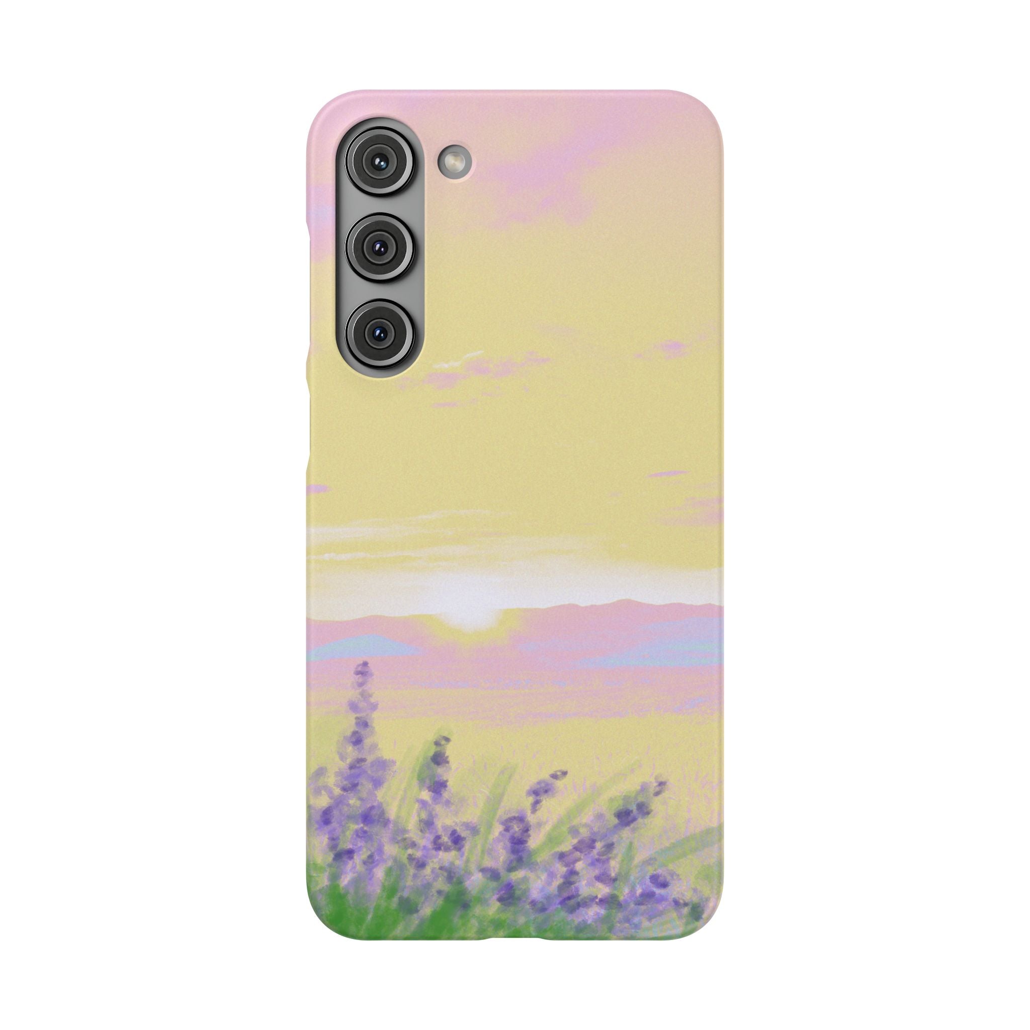Pastel Lavender Field Phone Case — Sunset Sky Snap Case