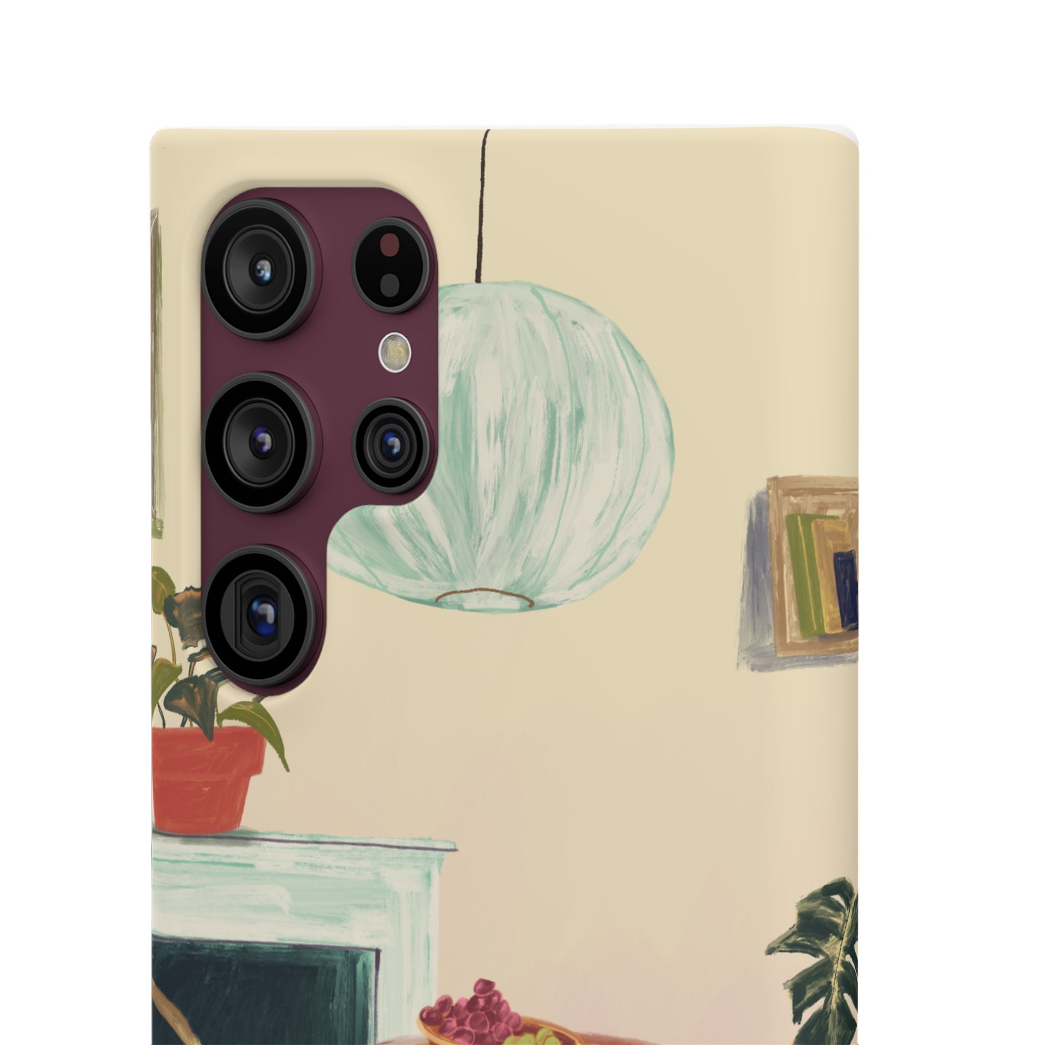 Vintage Bistro Phone Case — Cozy Cafe Interior Illustration Snap Case