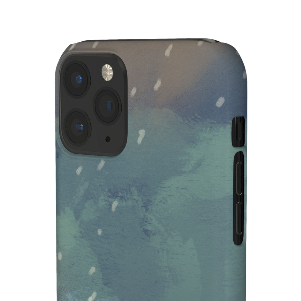 Artistic Rainfall Phone Case – Woman with Umbrella Design