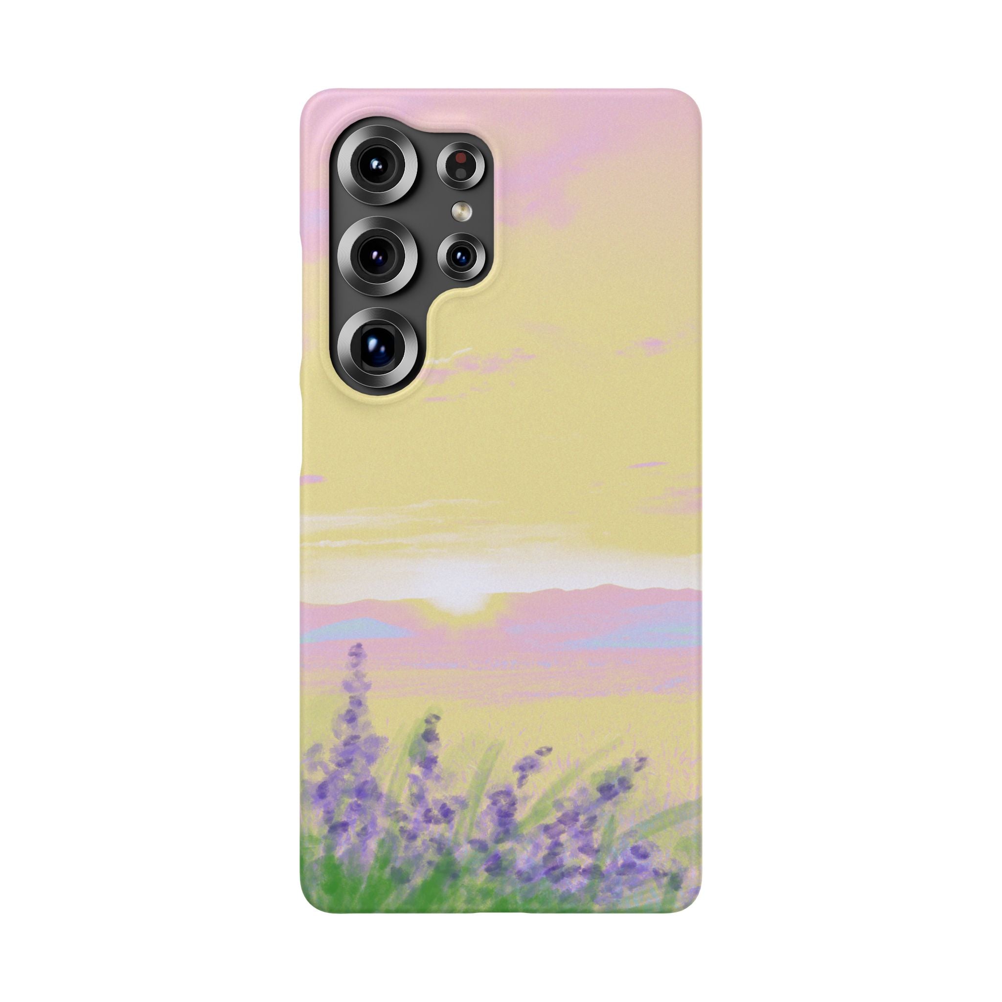 Pastel Lavender Field Phone Case — Sunset Sky Snap Case