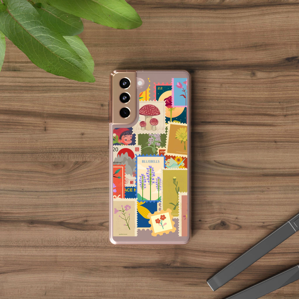 Clear Case — Vintage Floral Stamp Collage Phone Case