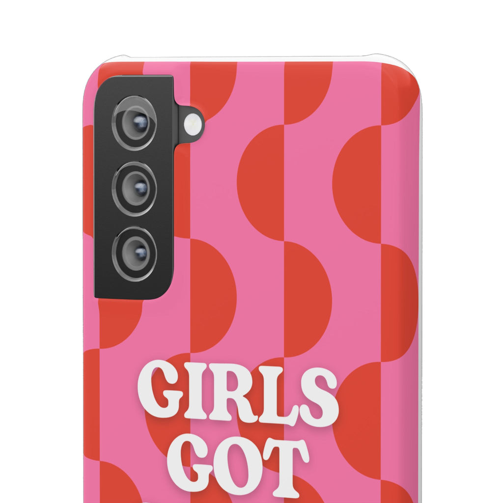Girls Got Goals Phone Case - Retro Pink Red Motivational Snap Case