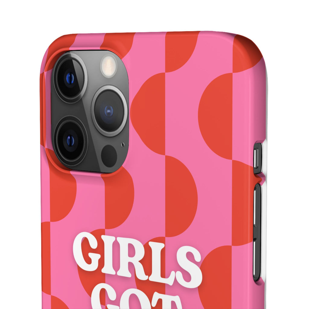 Girls Got Goals Phone Case - Retro Pink Red Motivational Snap Case