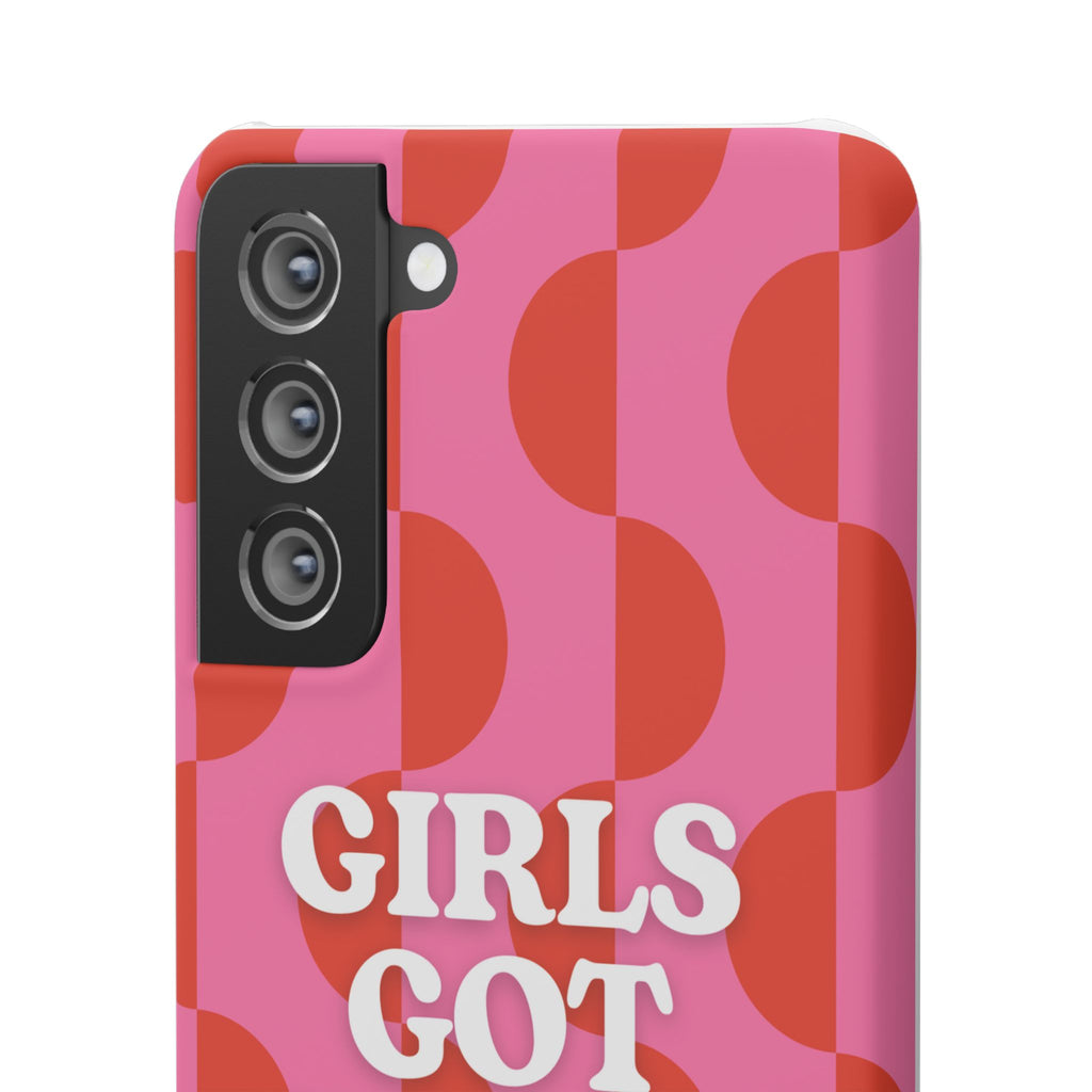 Girls Got Goals Phone Case - Retro Pink Red Motivational Snap Case