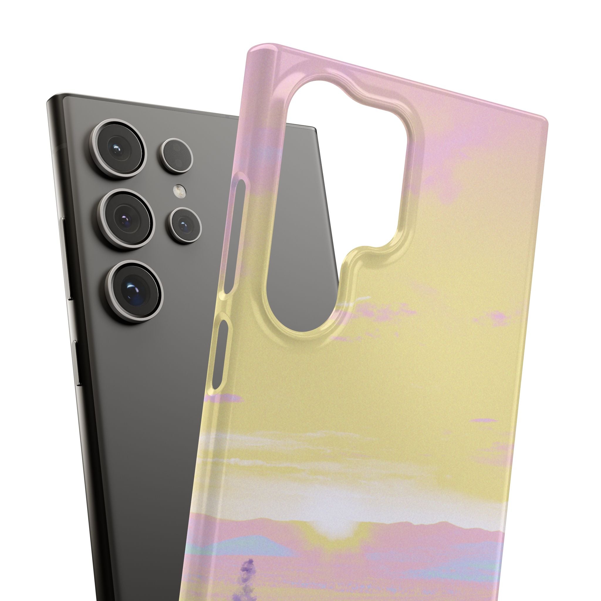 Pastel Lavender Field Phone Case — Sunset Sky Snap Case