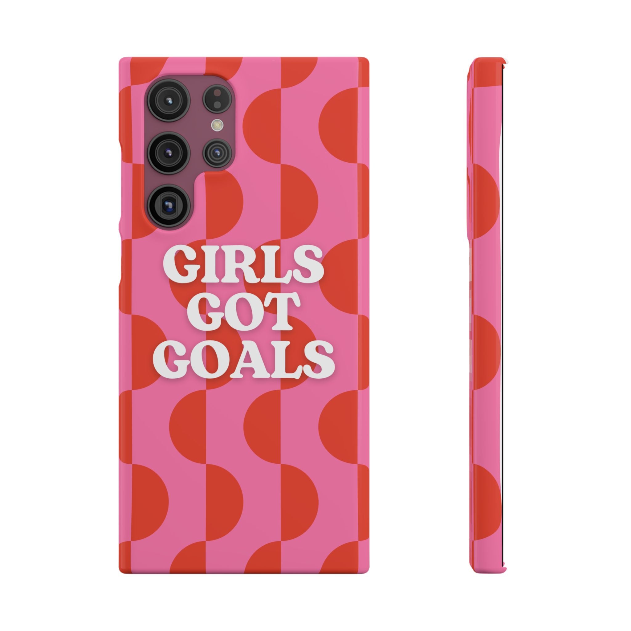 Girls Got Goals Phone Case - Retro Pink Red Motivational Snap Case