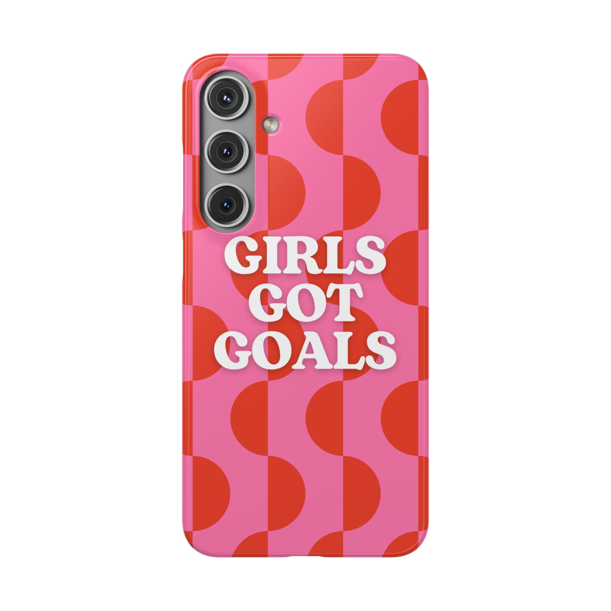 Girls Got Goals Phone Case - Retro Pink Red Motivational Snap Case