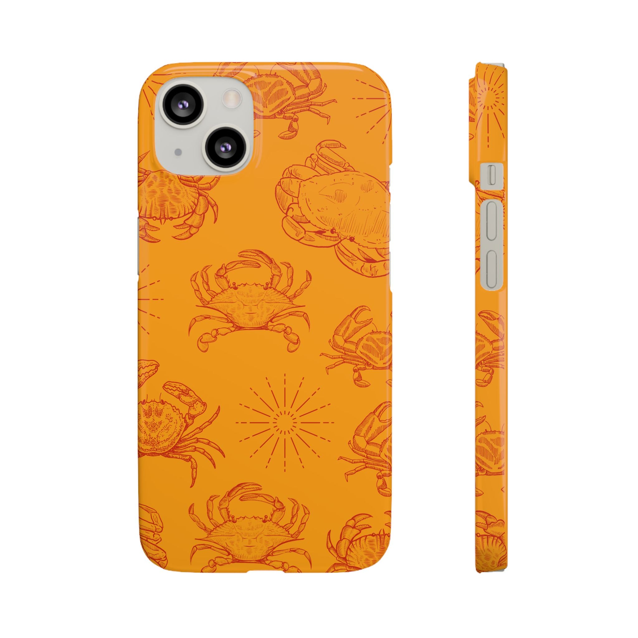 Crab Pattern Snap Case – Orange Coastal Phone Cover