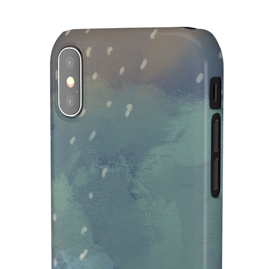 Artistic Rainfall Phone Case – Woman with Umbrella Design