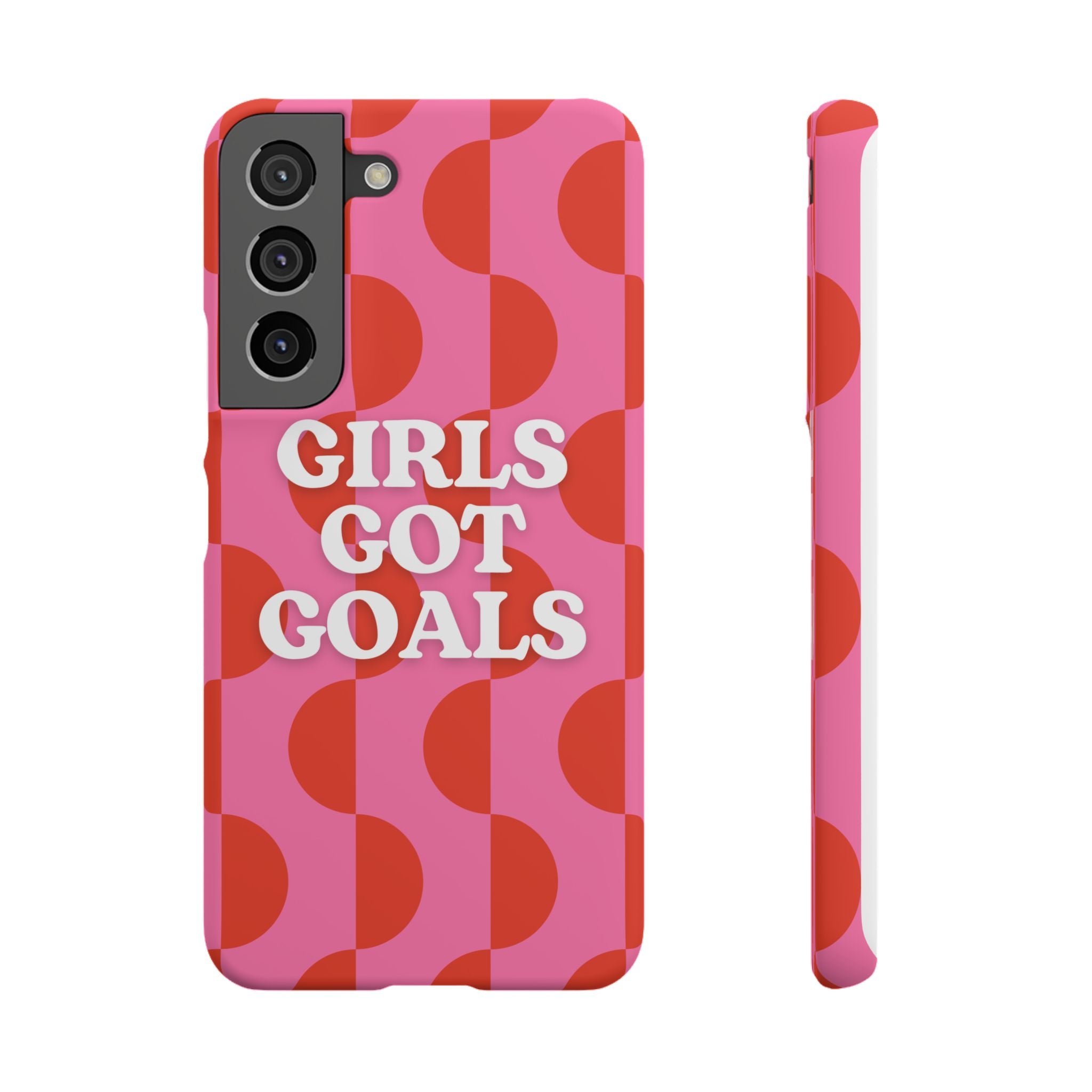 Girls Got Goals Phone Case - Retro Pink Red Motivational Snap Case
