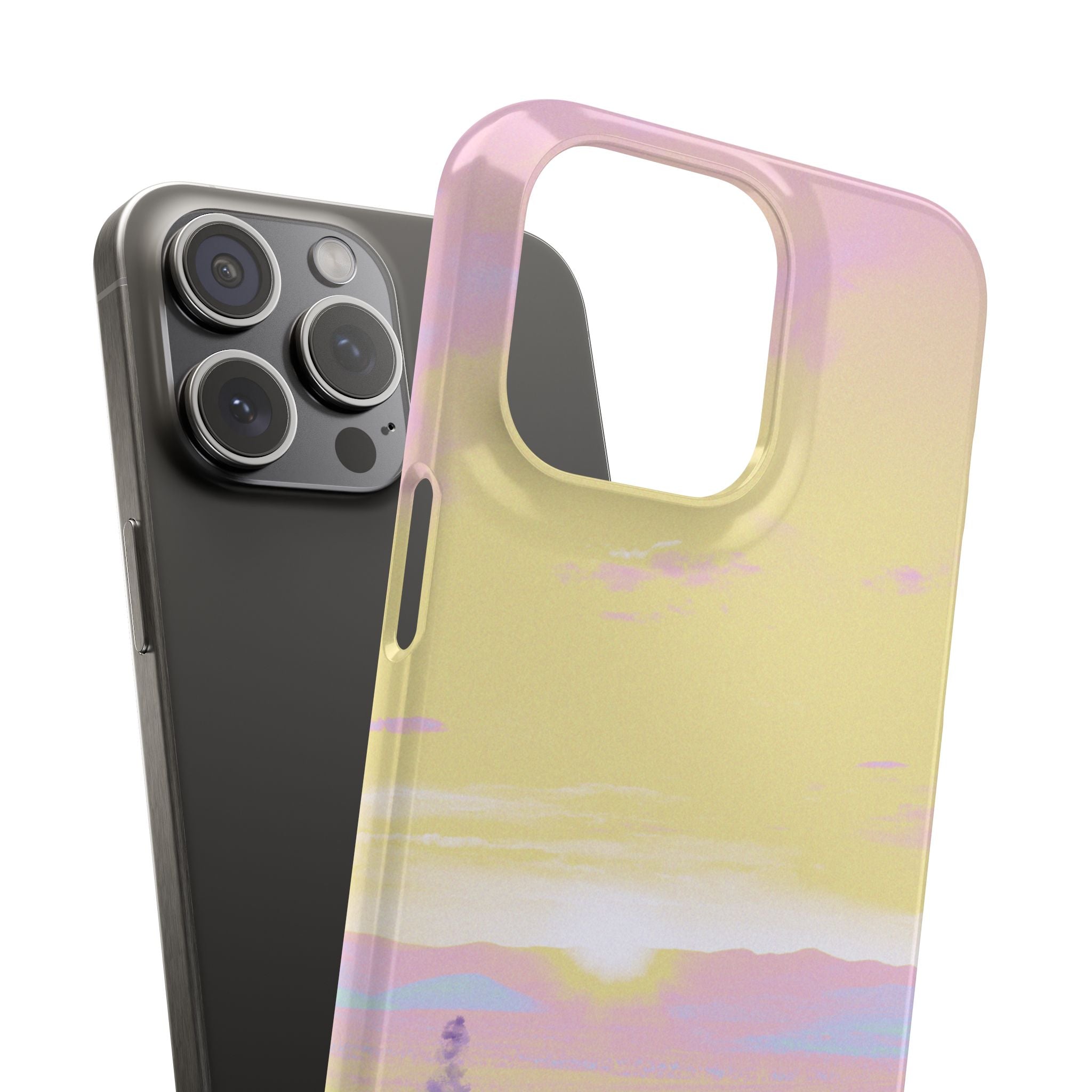 Pastel Lavender Field Phone Case — Sunset Sky Snap Case
