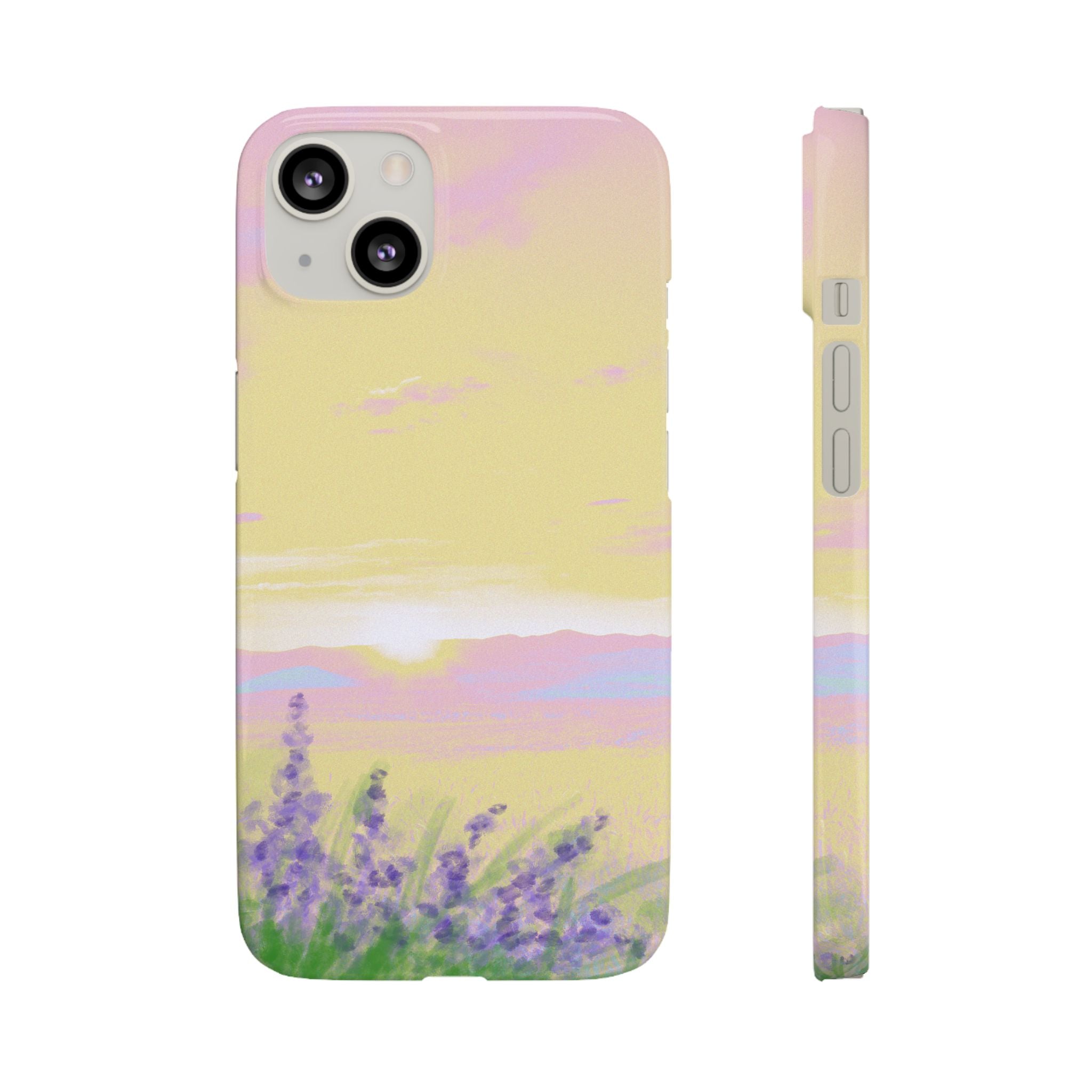 Pastel Lavender Field Phone Case — Sunset Sky Snap Case