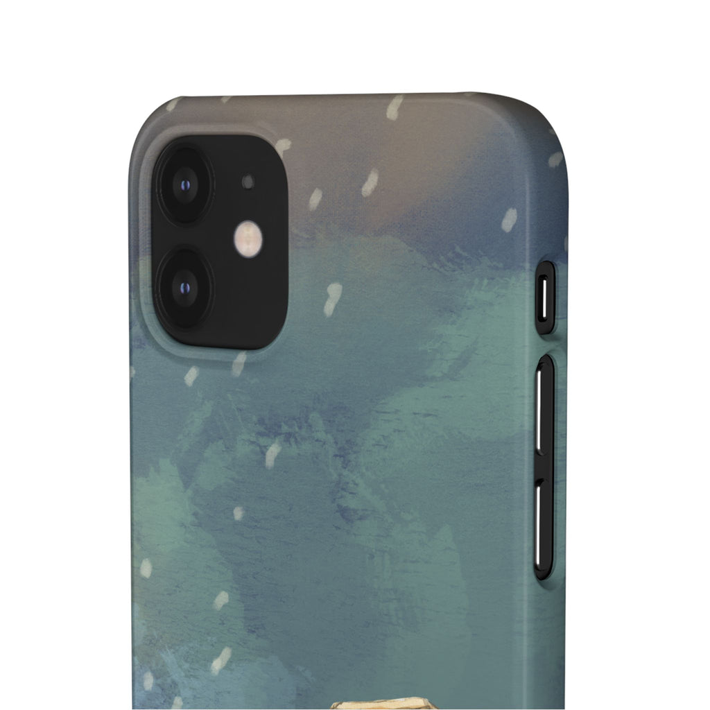 Artistic Rainfall Phone Case – Woman with Umbrella Design
