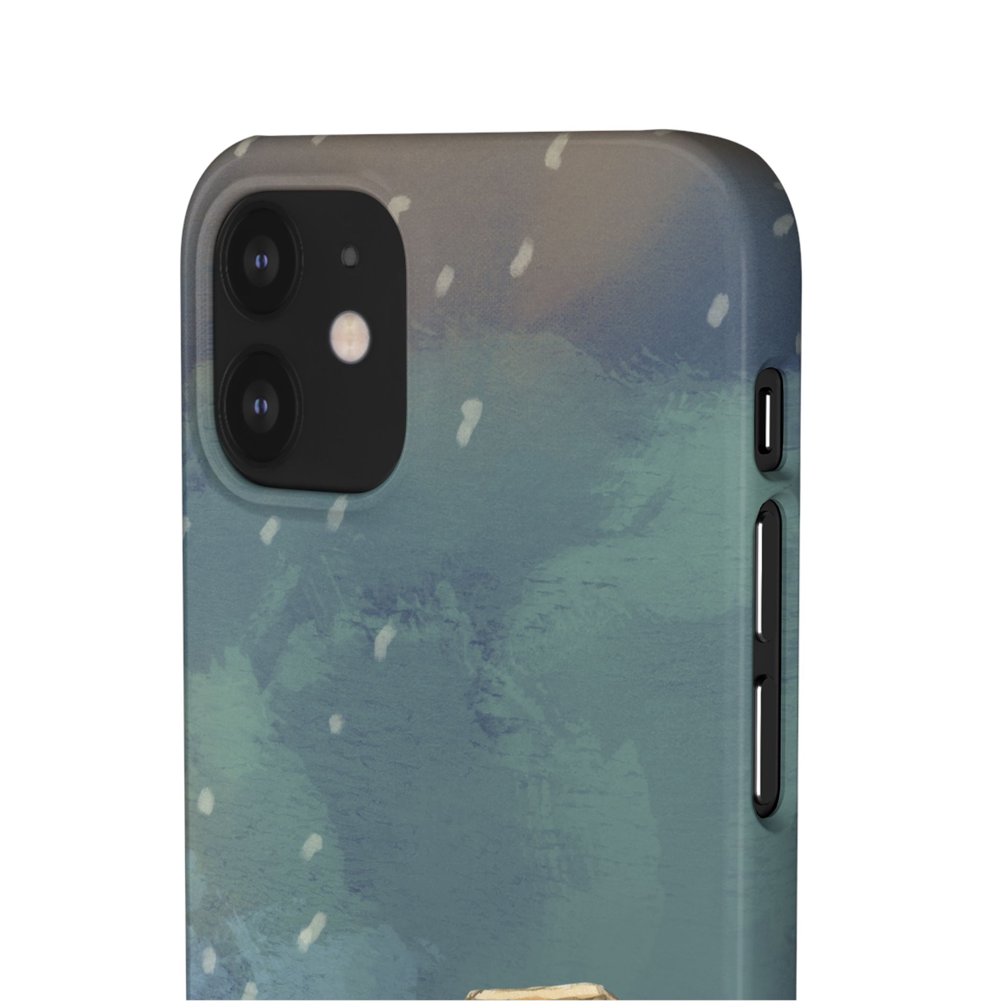 Artistic Rainfall Phone Case – Woman with Umbrella Design