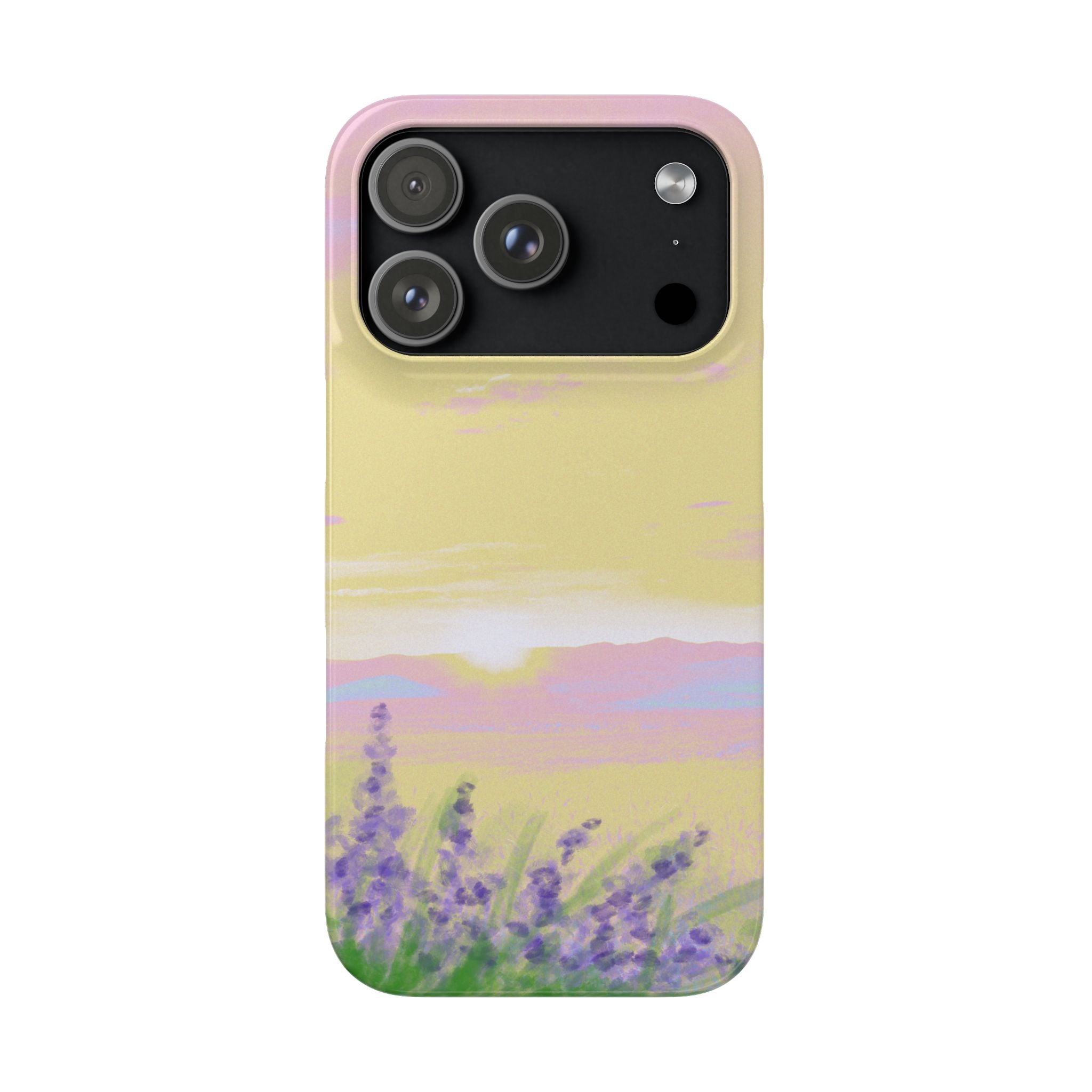 Pastel Lavender Field Phone Case — Sunset Sky Snap Case