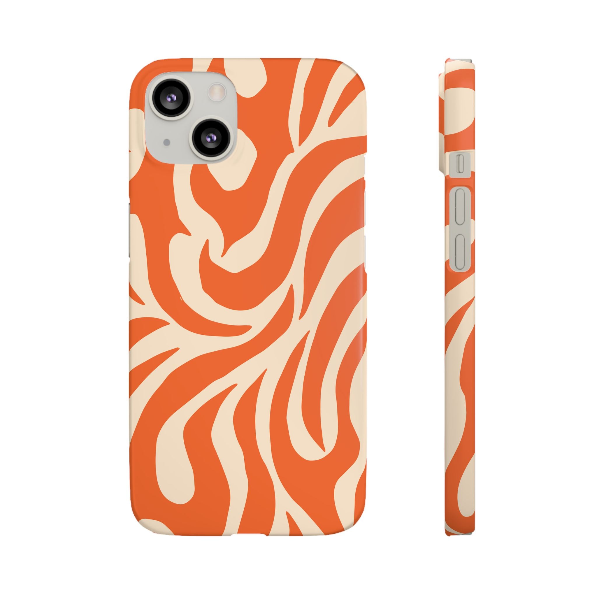 Orange Swirl Phone Case — Retro Abstract iPhone Snap Case