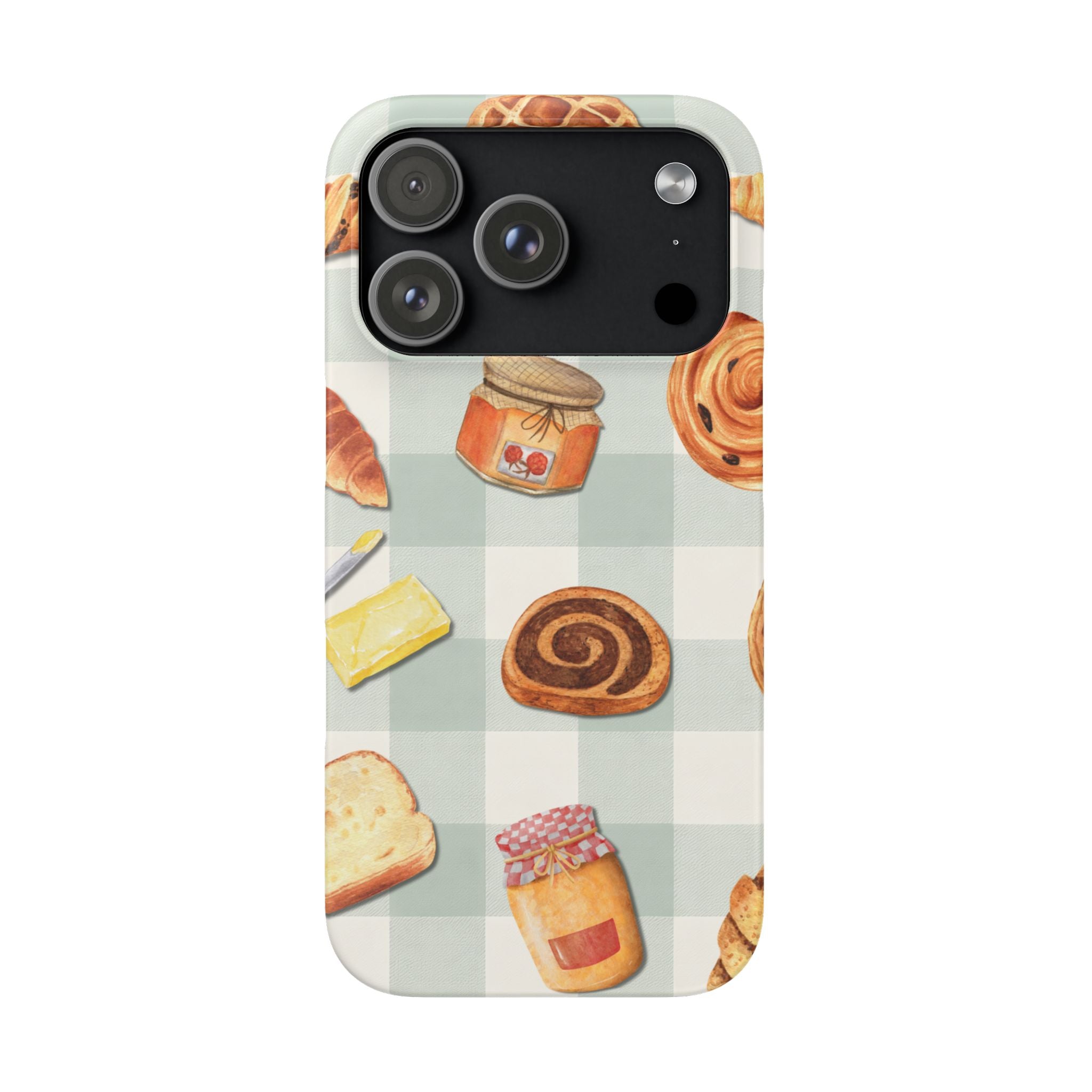 Bakery Breakfast Phone Case — Cute Pastry Pattern Snap Case