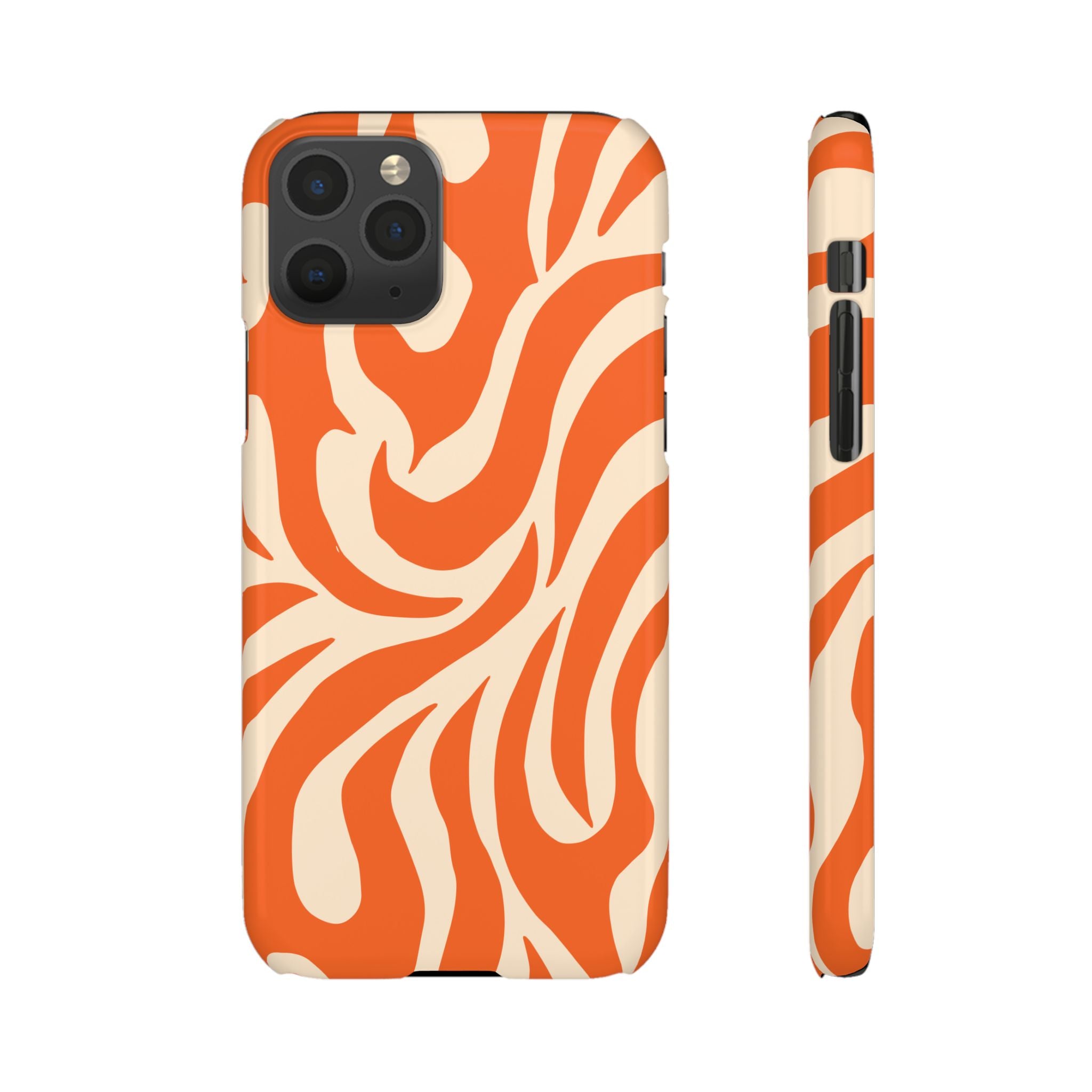 Orange Swirl Phone Case — Retro Abstract iPhone Snap Case